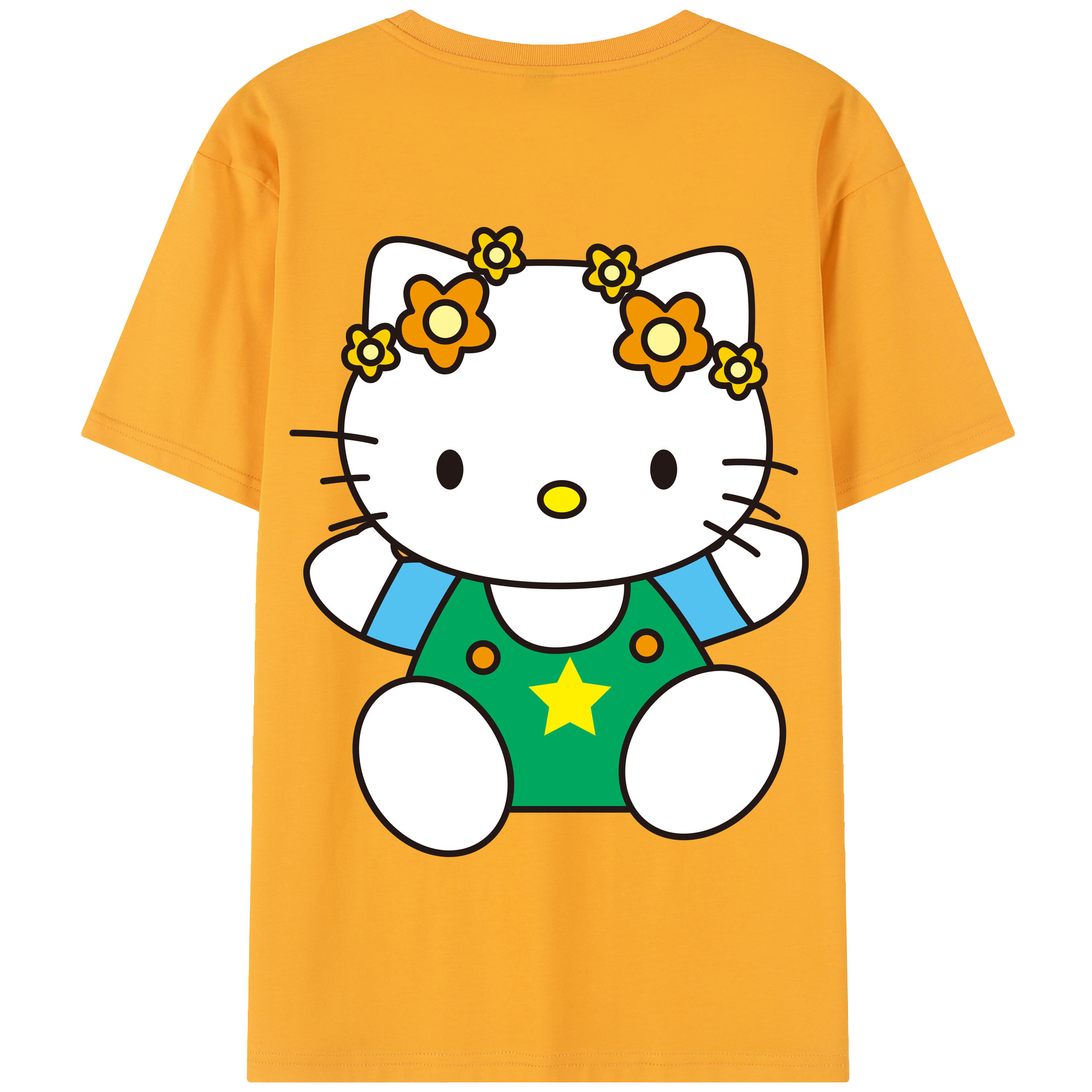 （画像用） Hello Kitty ハローキティ 綿100％半袖Tシャツ（背面プリント）
