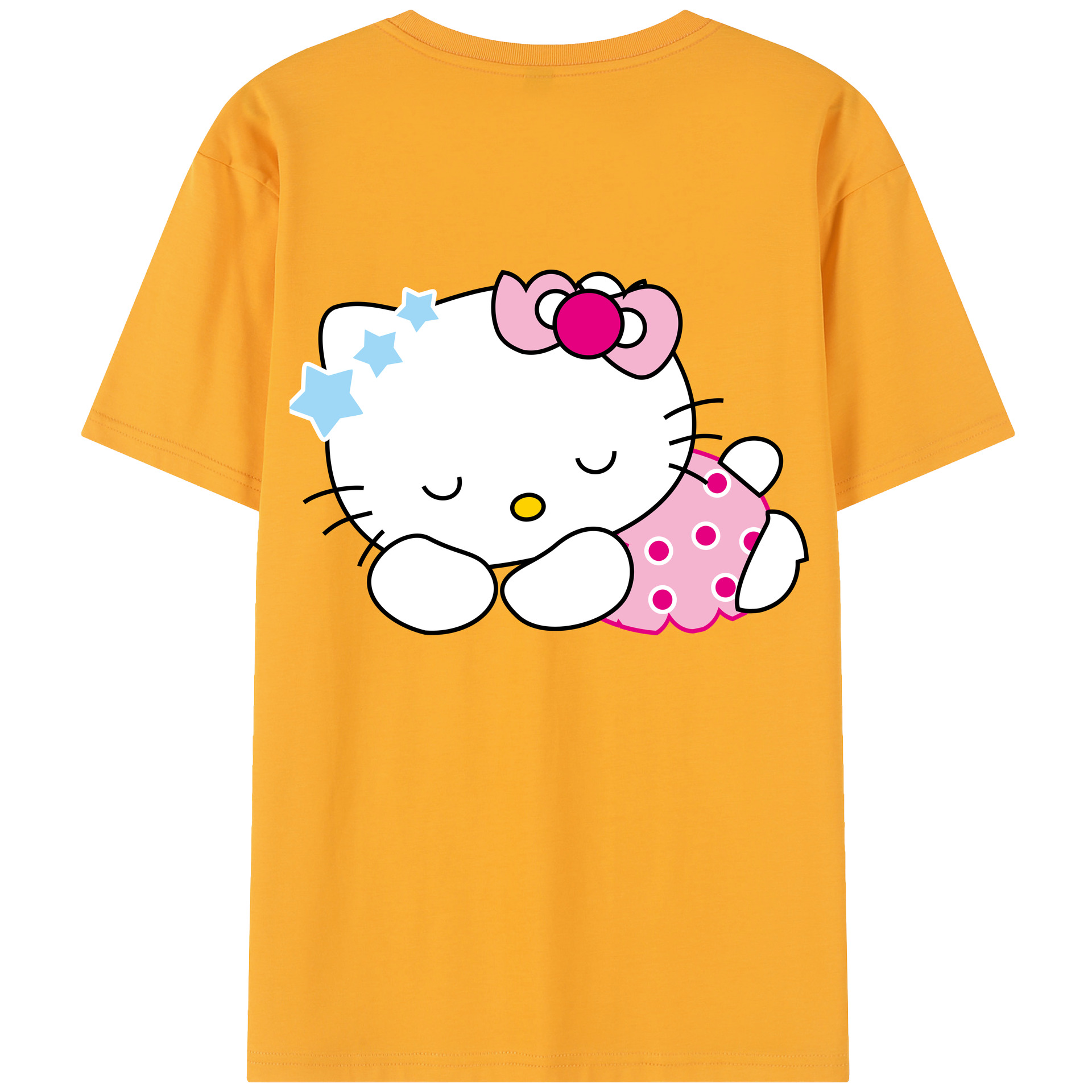 （画像用） Hello Kitty ハローキティ 綿100％半袖Tシャツ（背面プリント）