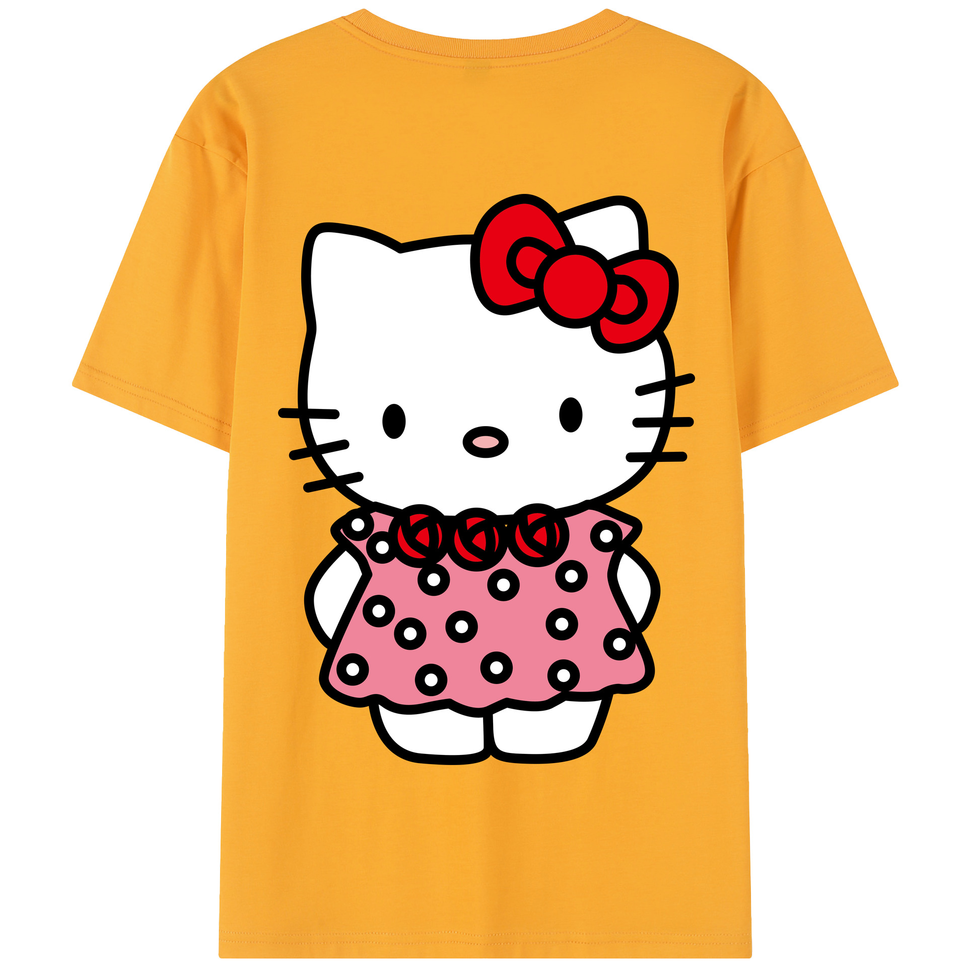（画像用） Hello Kitty ハローキティ 綿100％半袖Tシャツ（背面プリント）