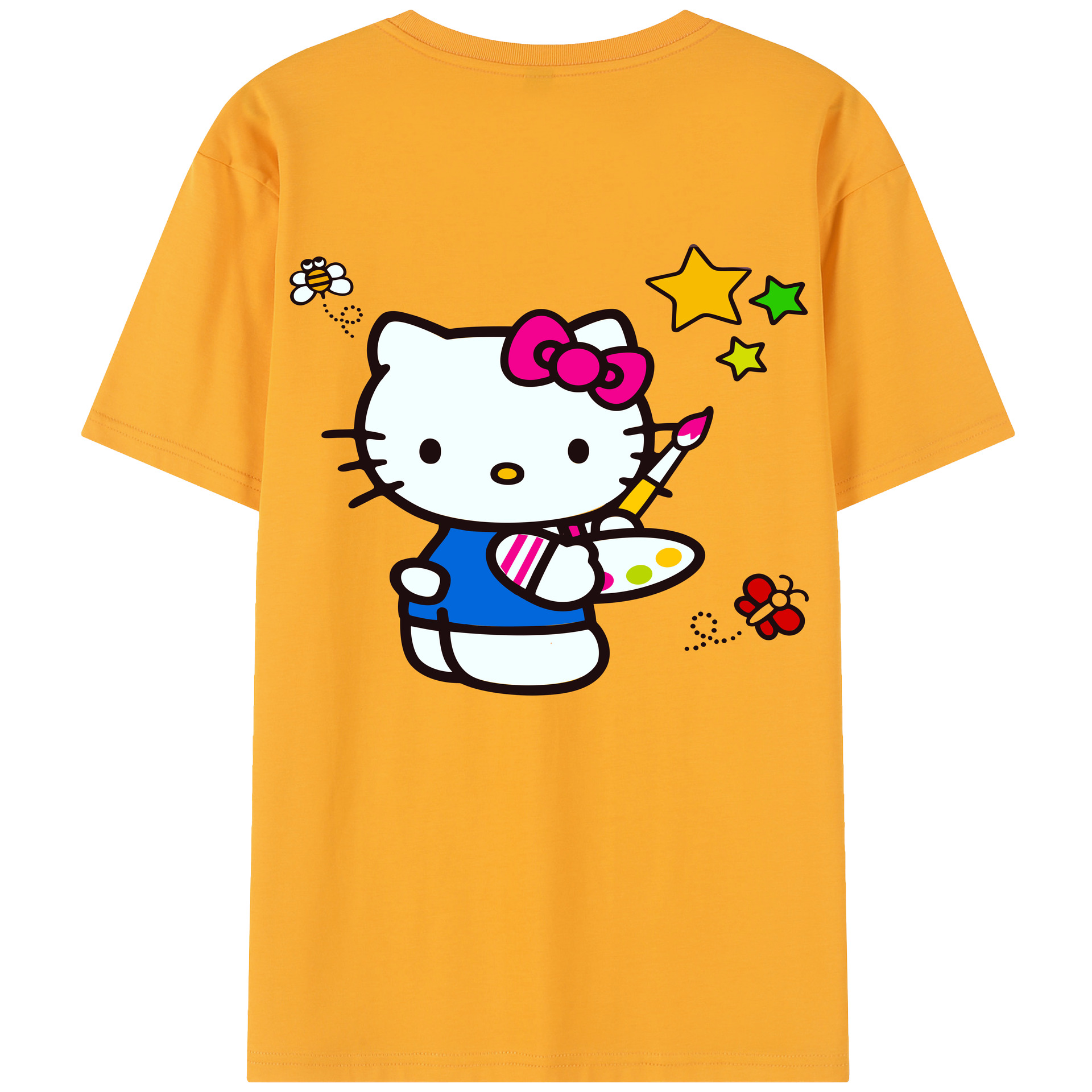 （画像用） Hello Kitty ハローキティ 綿100％半袖Tシャツ（背面プリント）