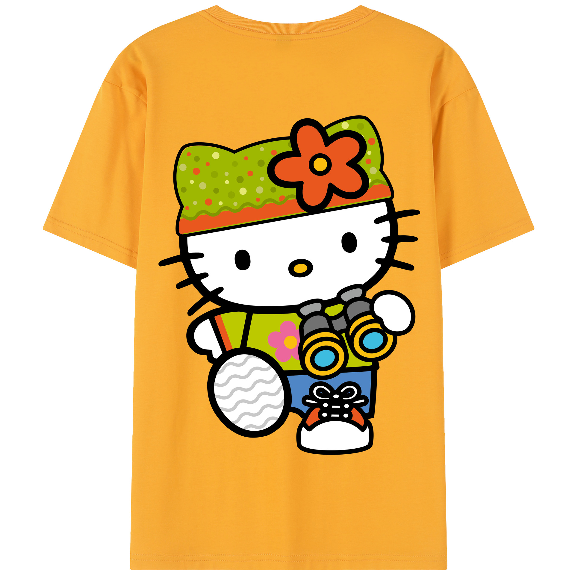 （画像用） Hello Kitty ハローキティ 綿100％半袖Tシャツ（背面プリント）