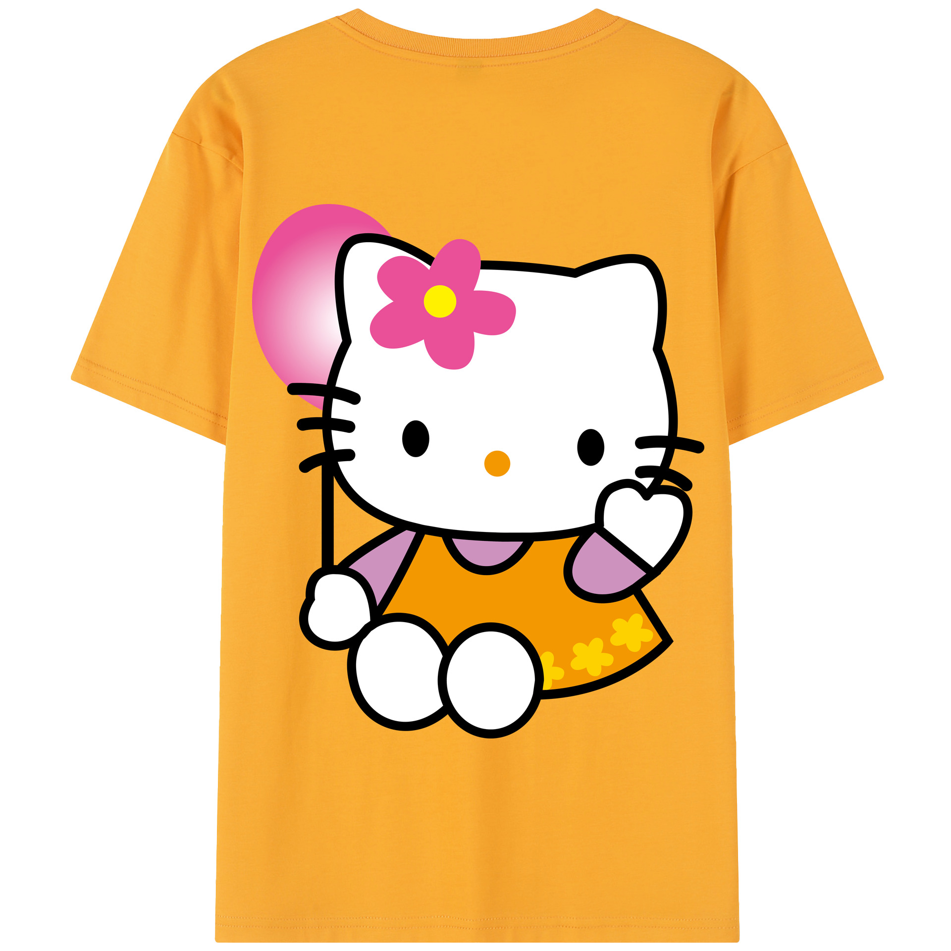 （画像用） Hello Kitty ハローキティ 綿100％半袖Tシャツ（背面プリント）