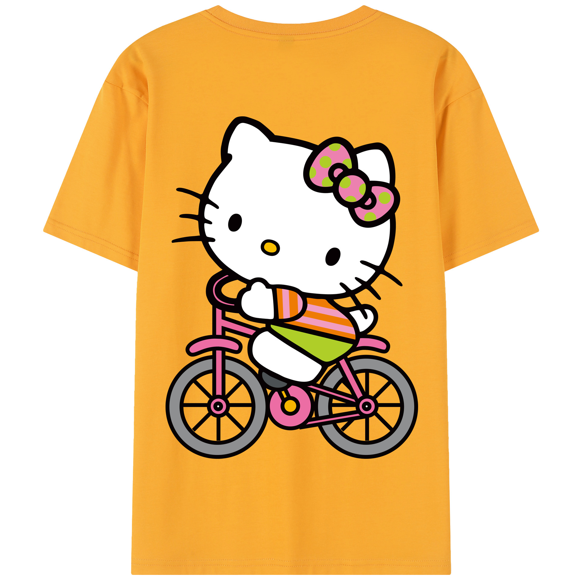 （画像用） Hello Kitty ハローキティ 綿100％半袖Tシャツ（背面プリント）