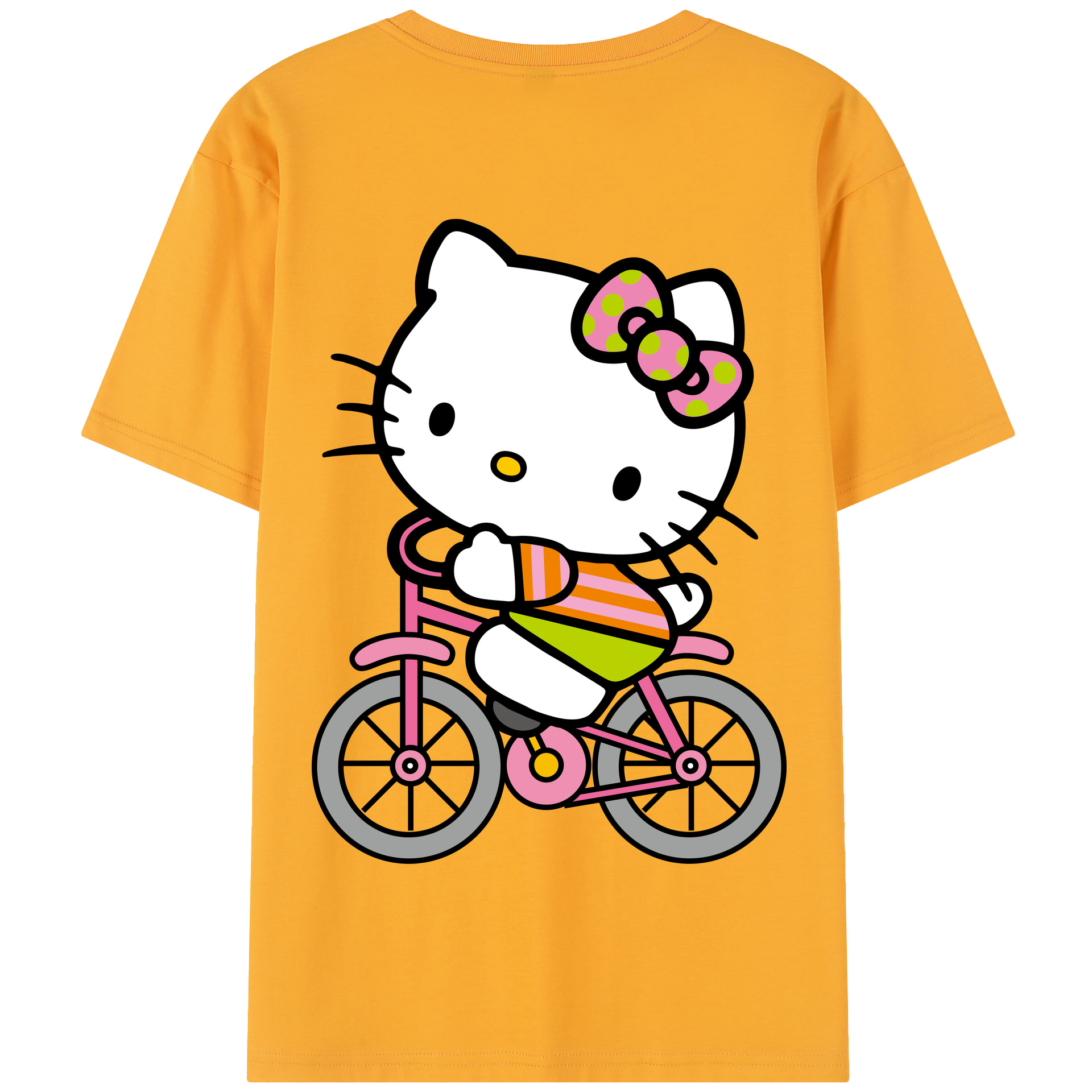 （画像用） Hello Kitty ハローキティ 綿100％半袖Tシャツ（背面プリント）