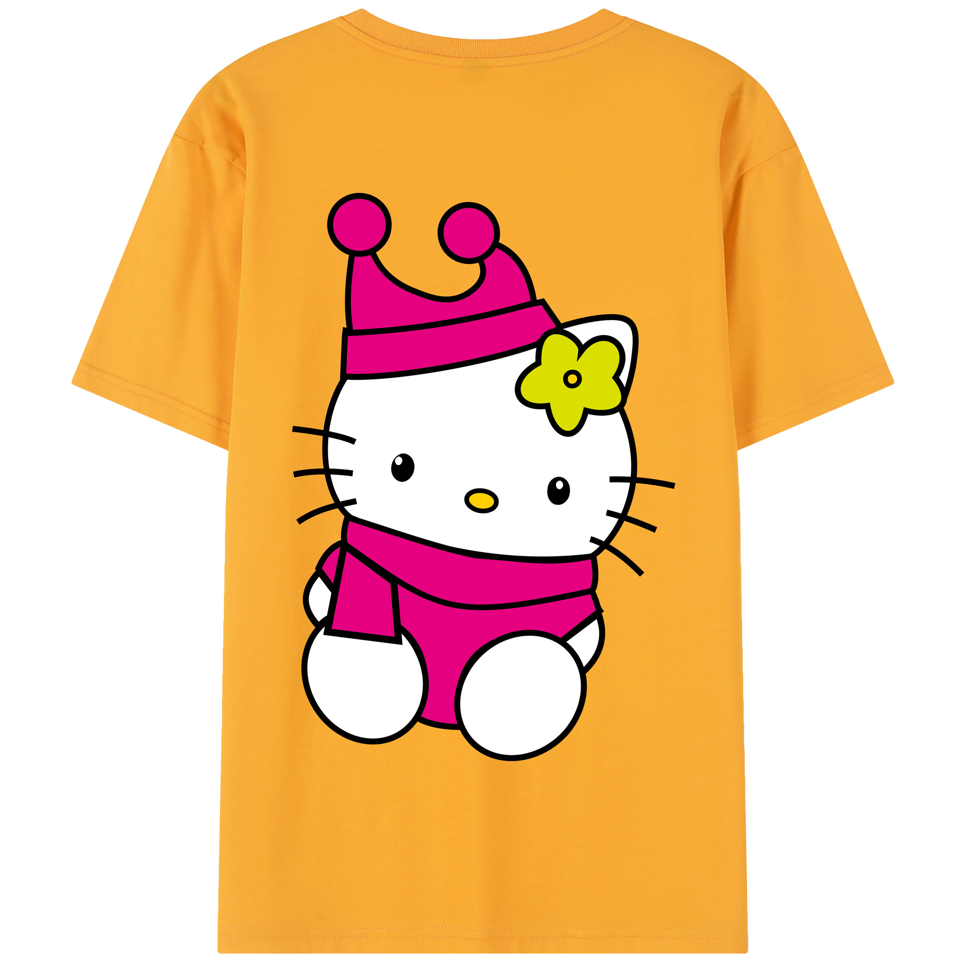 （画像用） Hello Kitty ハローキティ 綿100％半袖Tシャツ（背面プリント）