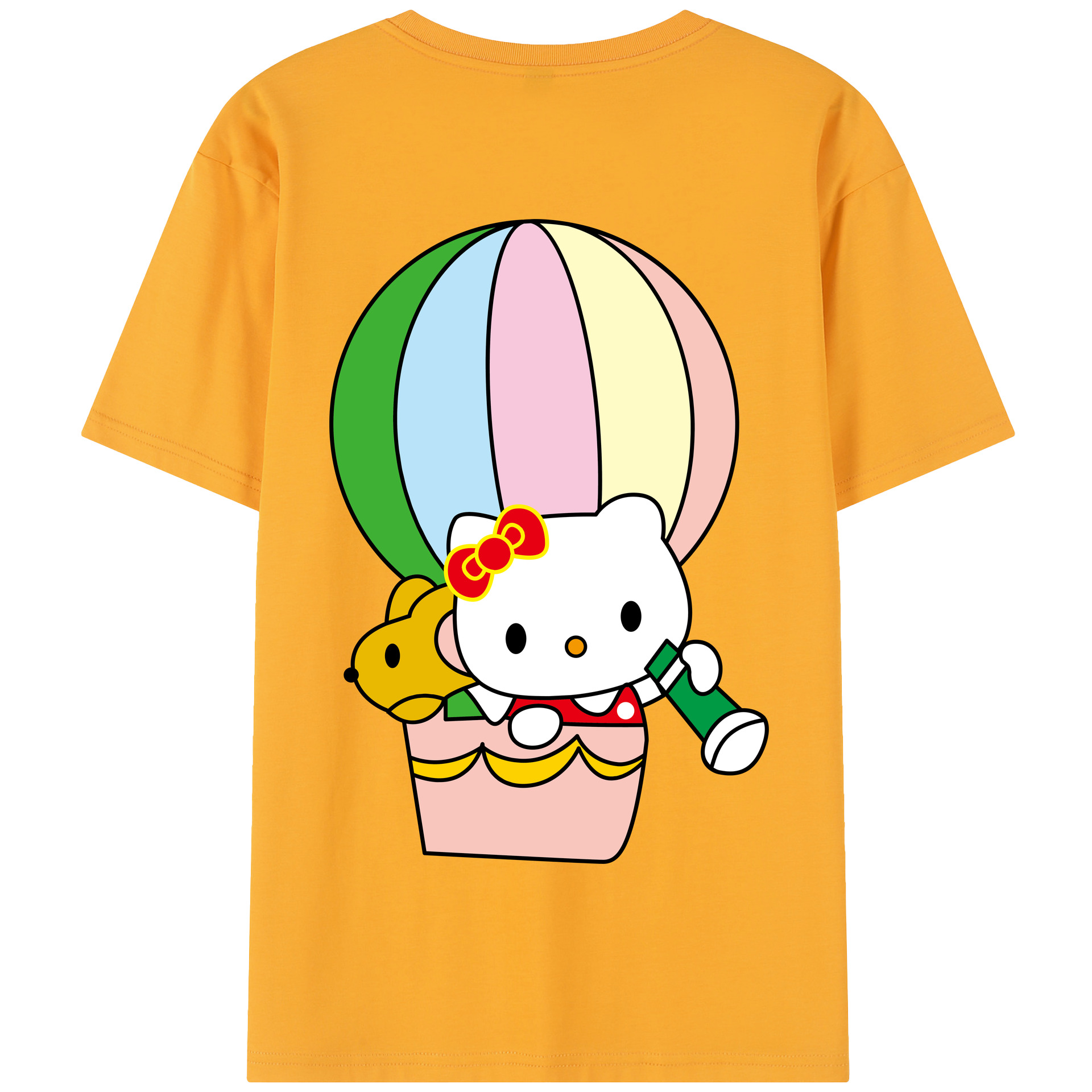 （画像用） Hello Kitty ハローキティ 綿100％半袖Tシャツ（背面プリント）