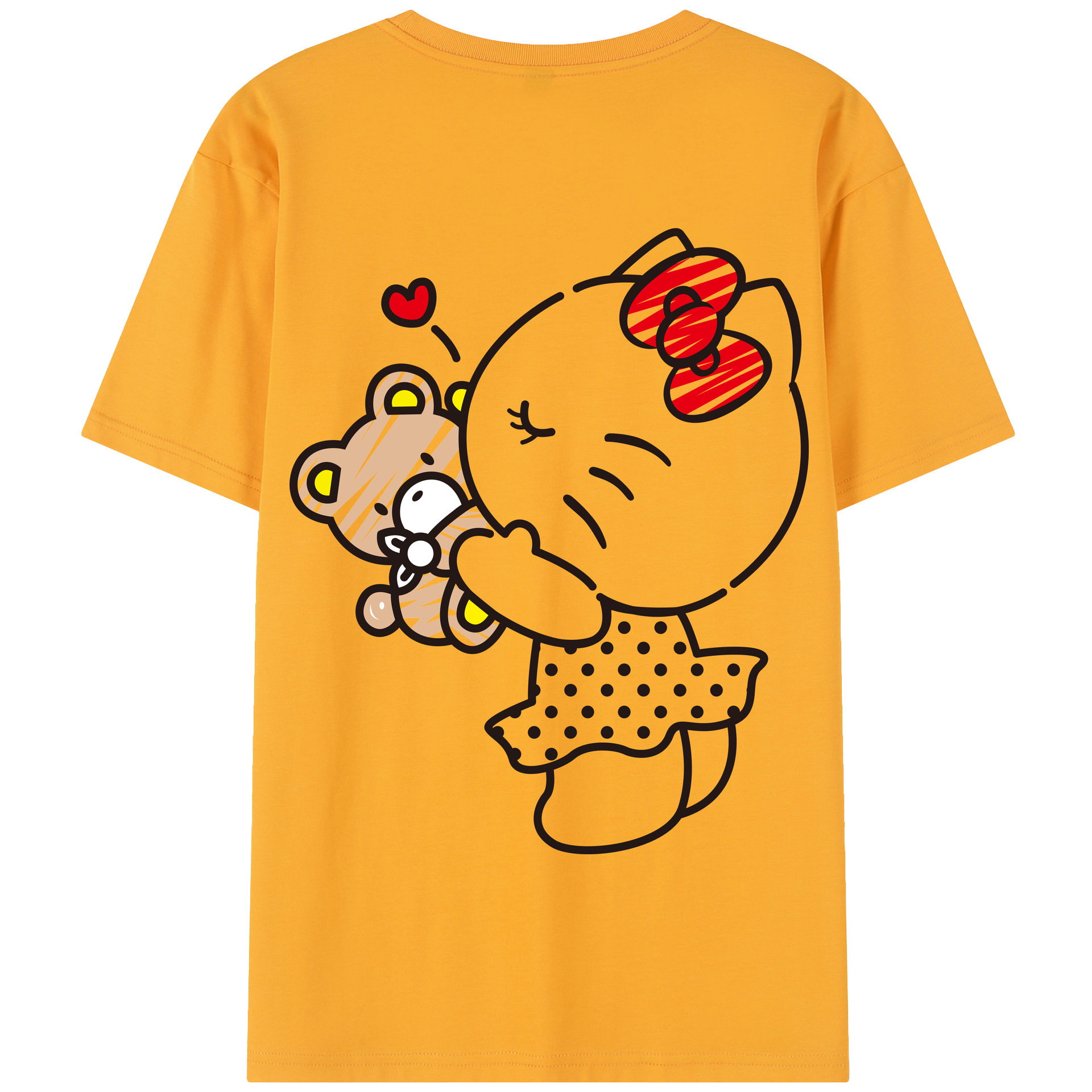 （画像用） Hello Kitty ハローキティ 綿100％半袖Tシャツ（背面プリント）