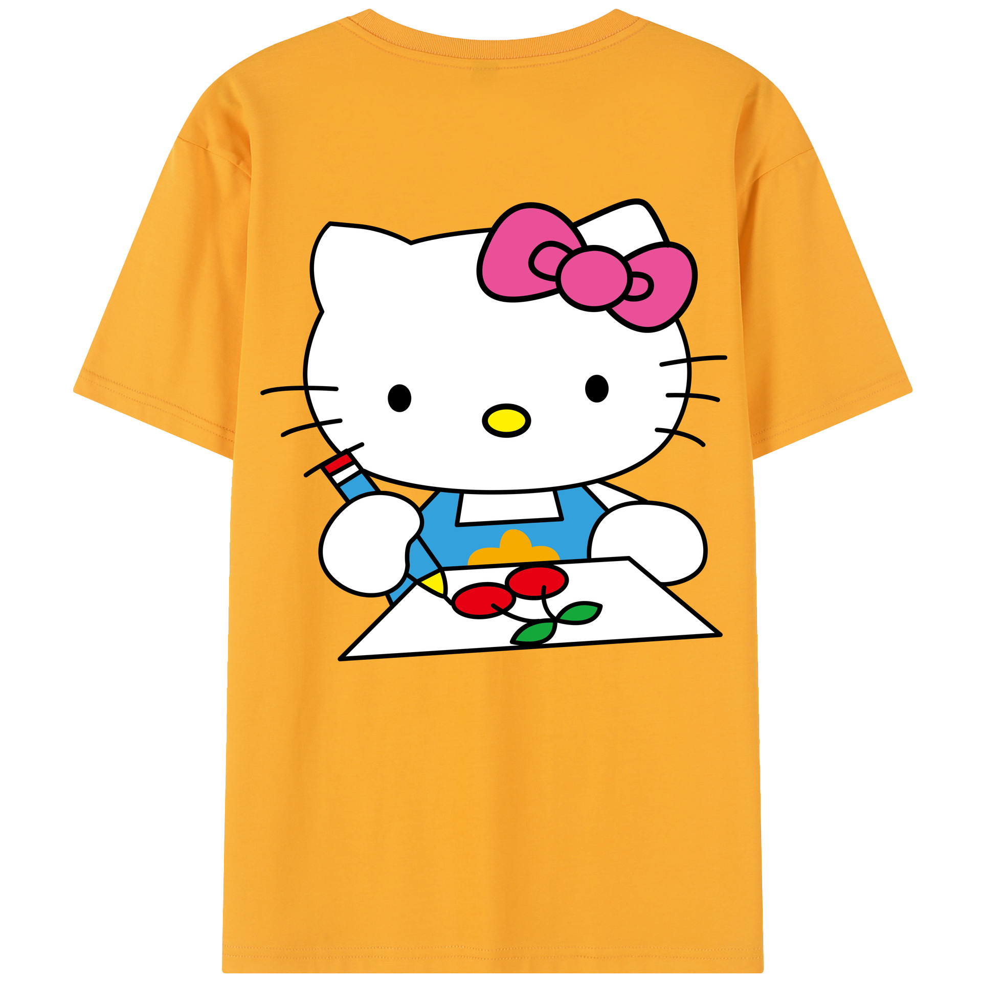 （画像用） Hello Kitty ハローキティ 綿100％半袖Tシャツ（背面プリント）