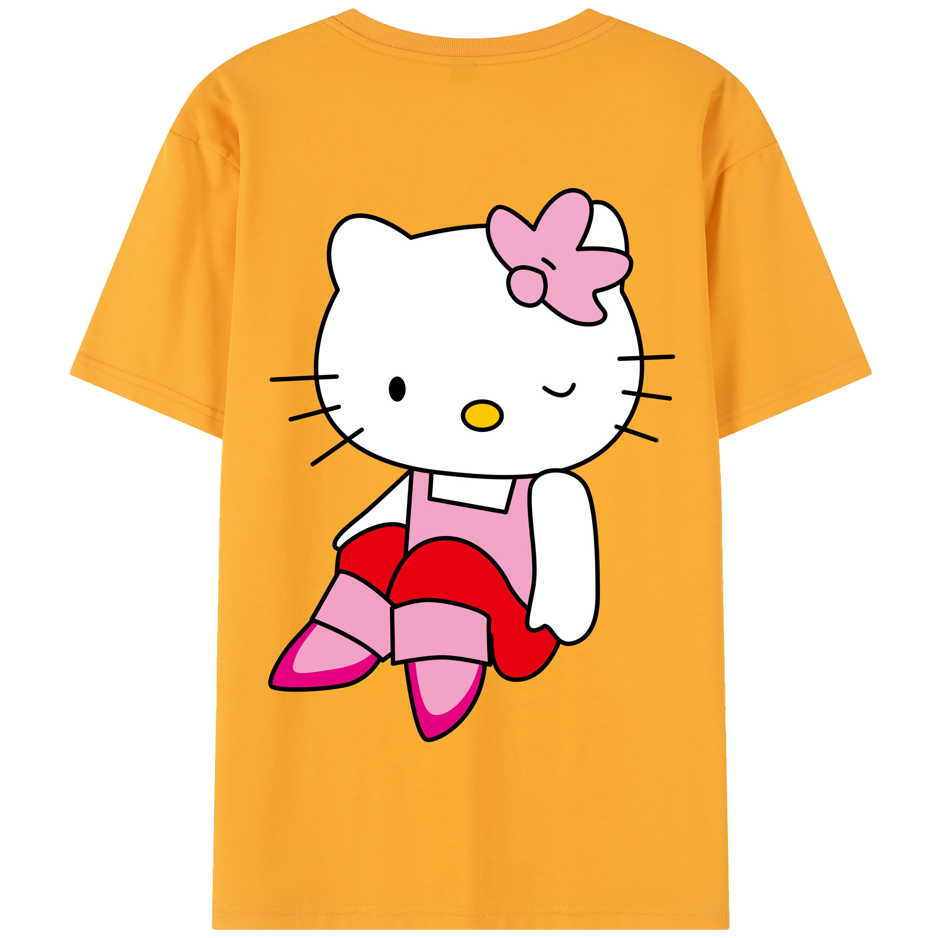 （画像用） Hello Kitty ハローキティ 綿100％半袖Tシャツ（背面プリント）
