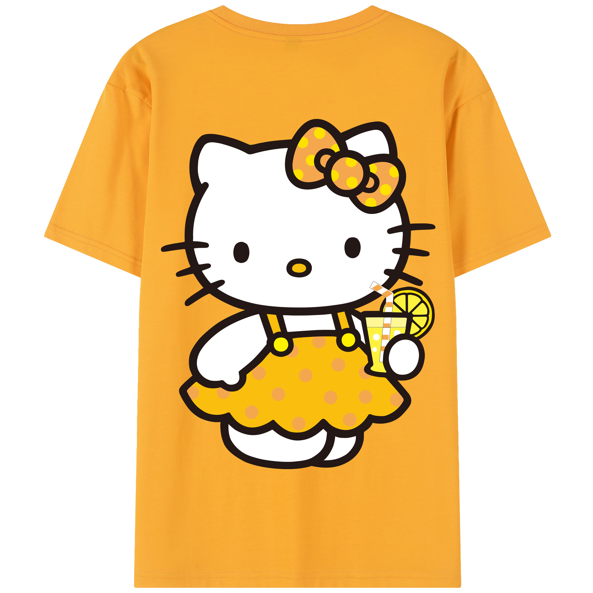 （画像用） Hello Kitty ハローキティ 綿100％半袖Tシャツ（背面プリント）