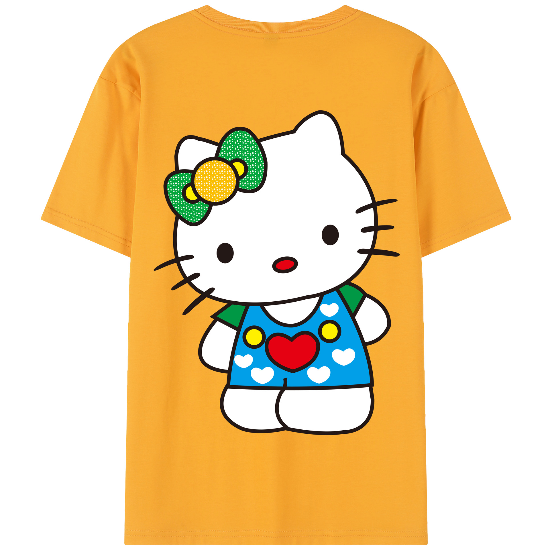 （画像用） Hello Kitty ハローキティ 綿100％半袖Tシャツ（背面プリント）