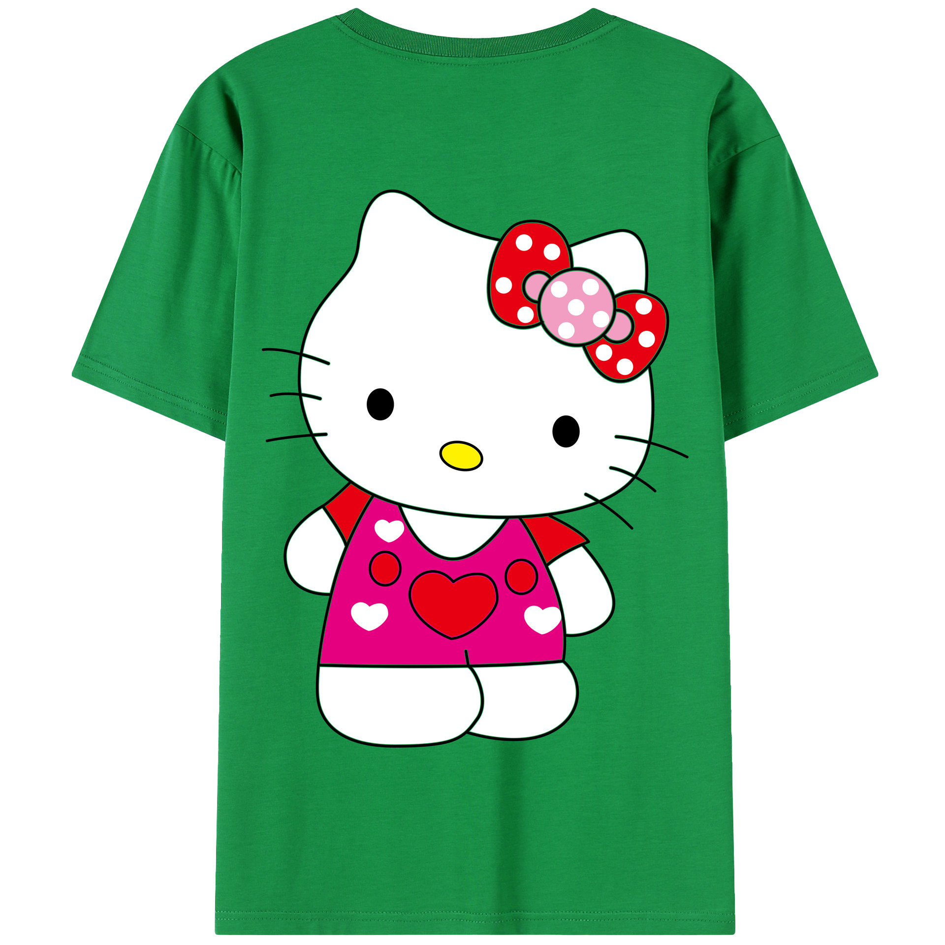 （画像用） Hello Kitty ハローキティ 綿100％半袖Tシャツ（背面プリント）