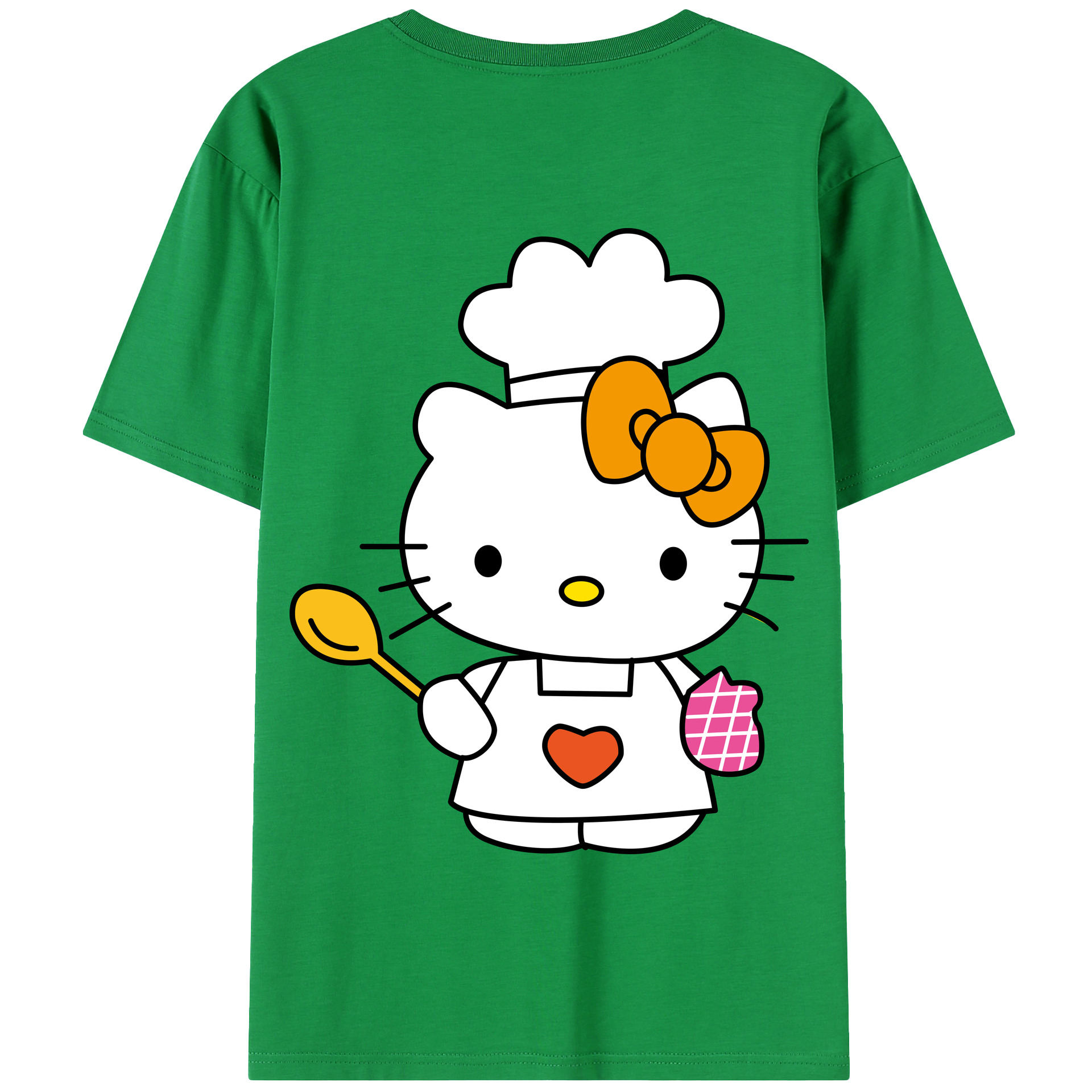 （画像用） Hello Kitty ハローキティ 綿100％半袖Tシャツ（背面プリント）