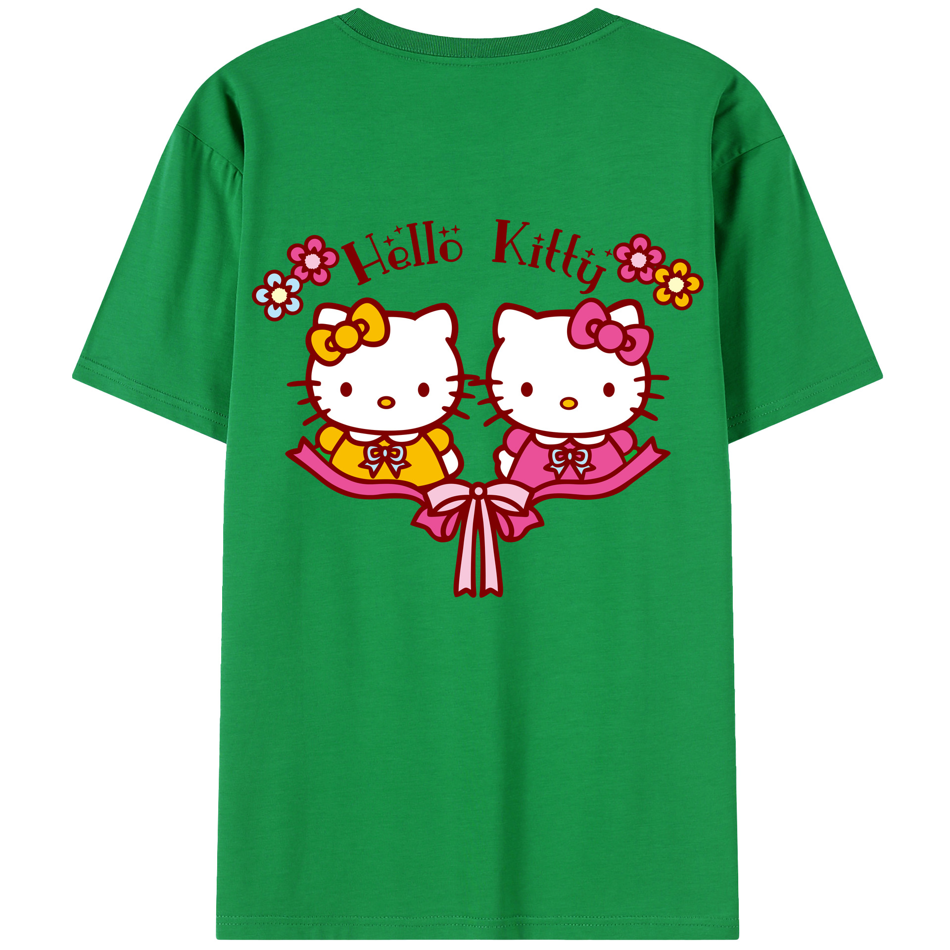 （画像用） Hello Kitty ハローキティ 綿100％半袖Tシャツ（背面プリント）