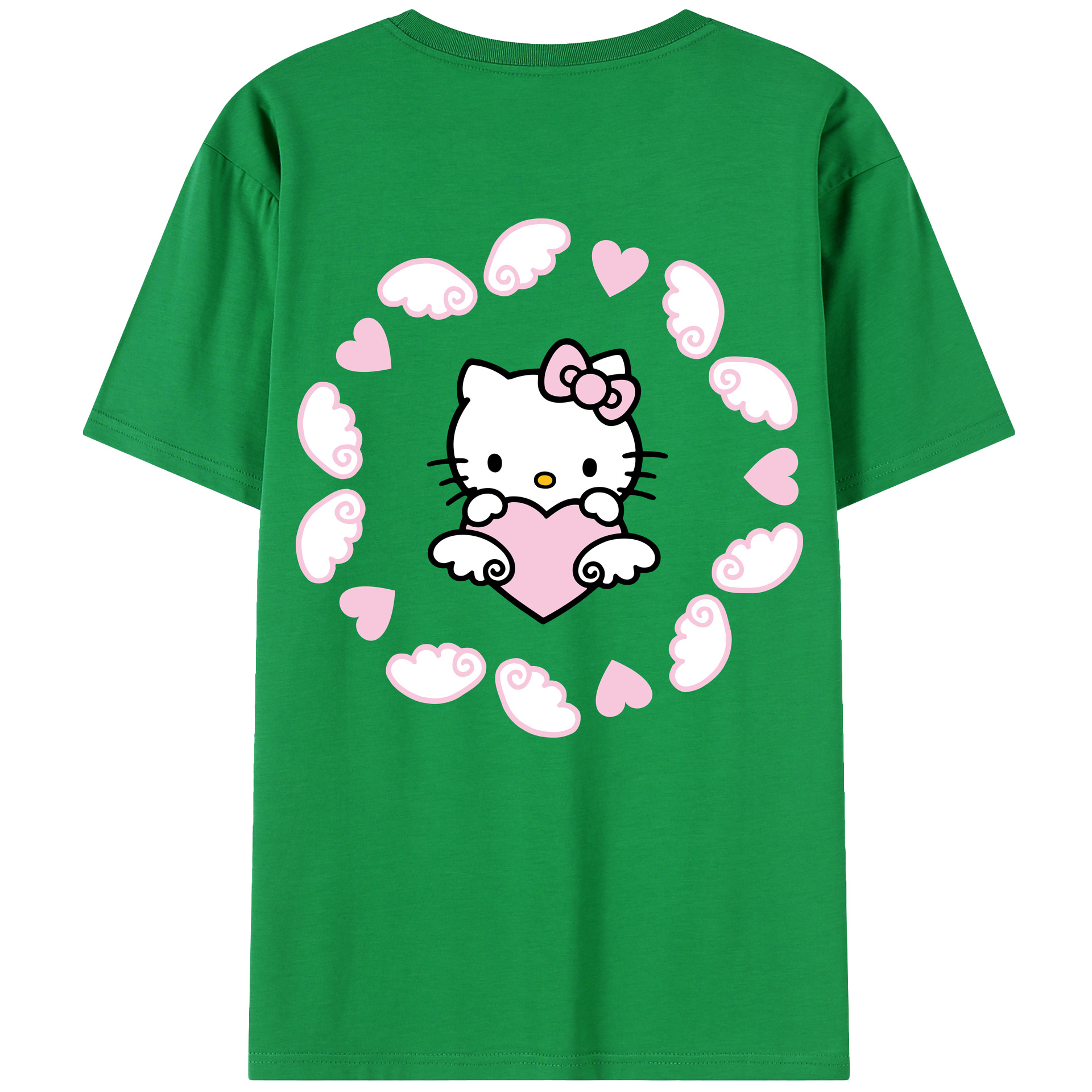 （画像用） Hello Kitty ハローキティ 綿100％半袖Tシャツ（背面プリント）