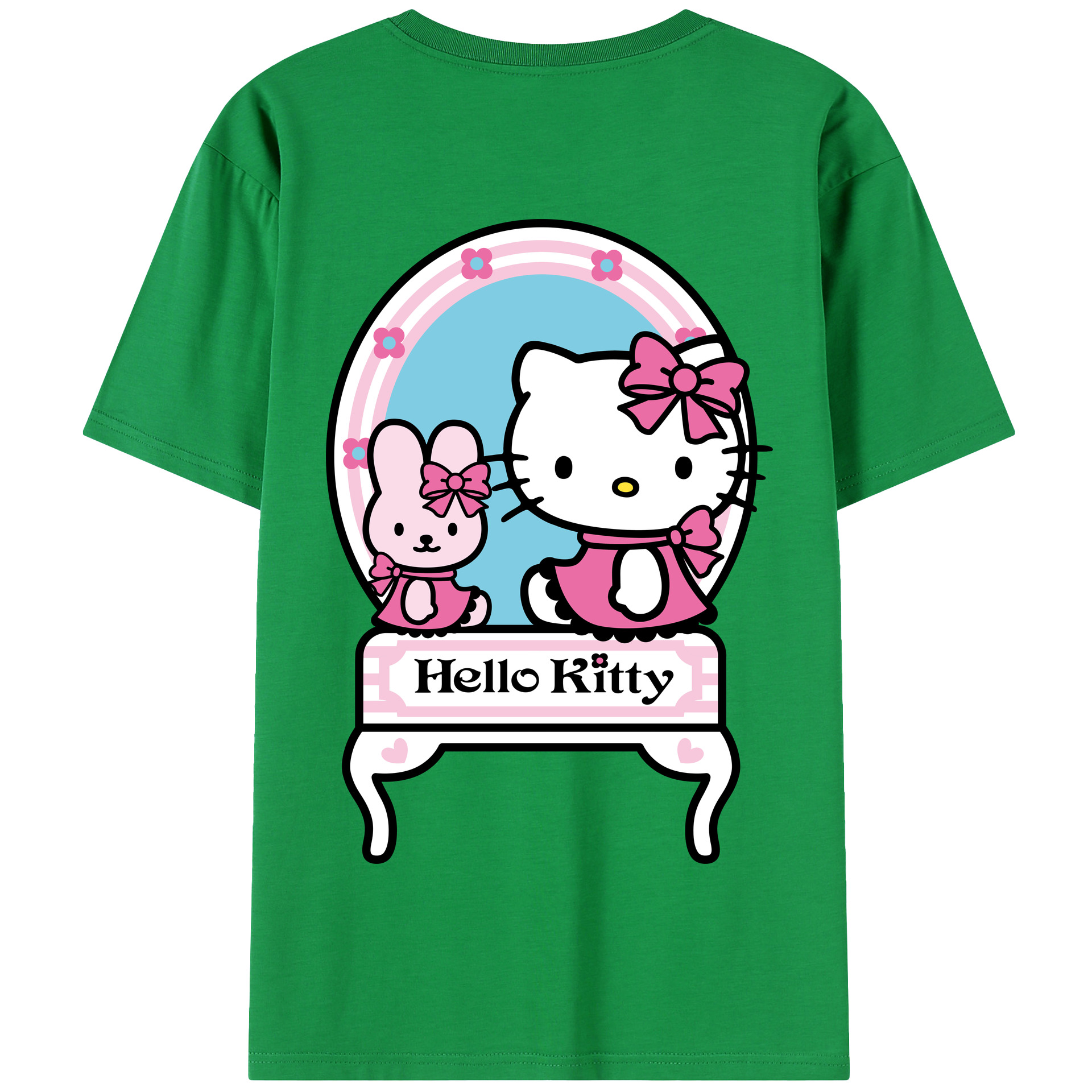 （画像用） Hello Kitty ハローキティ 綿100％半袖Tシャツ（背面プリント）