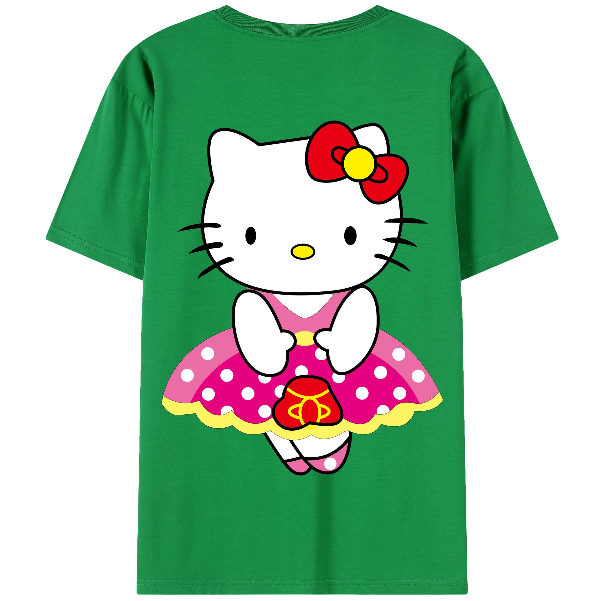 （画像用） Hello Kitty ハローキティ 綿100％半袖Tシャツ（背面プリント）