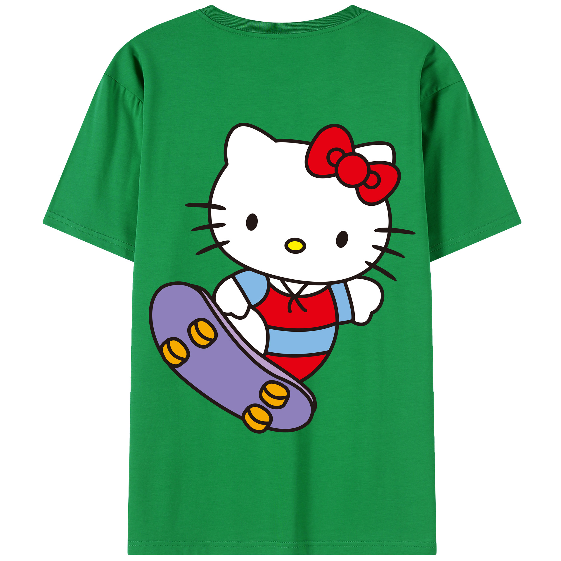 （画像用） Hello Kitty ハローキティ 綿100％半袖Tシャツ（背面プリント）