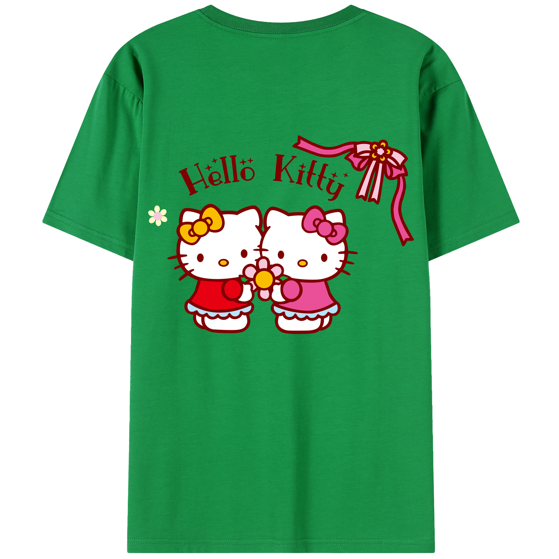 （画像用） Hello Kitty ハローキティ 綿100％半袖Tシャツ（背面プリント）