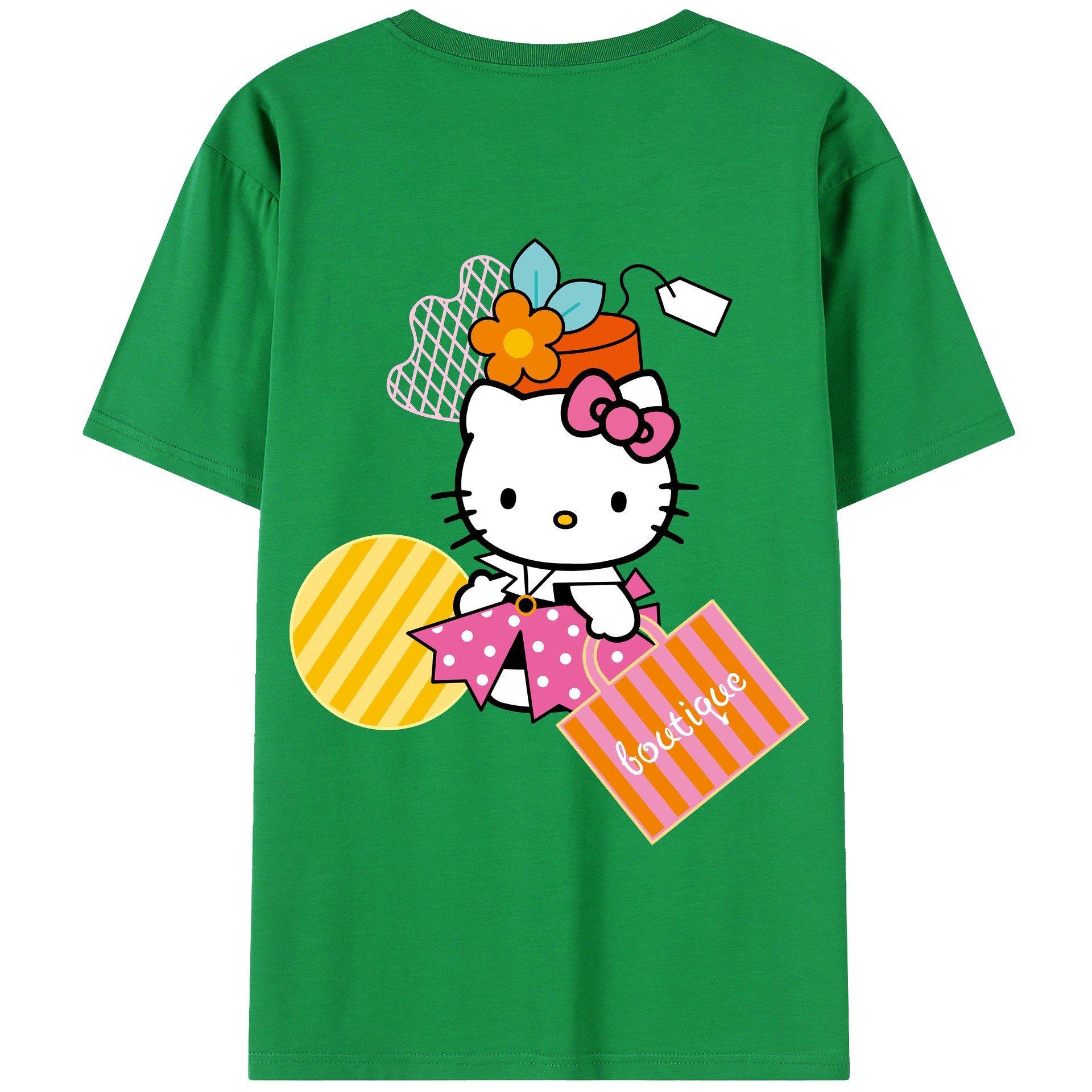 （画像用） Hello Kitty ハローキティ 綿100％半袖Tシャツ（背面プリント）