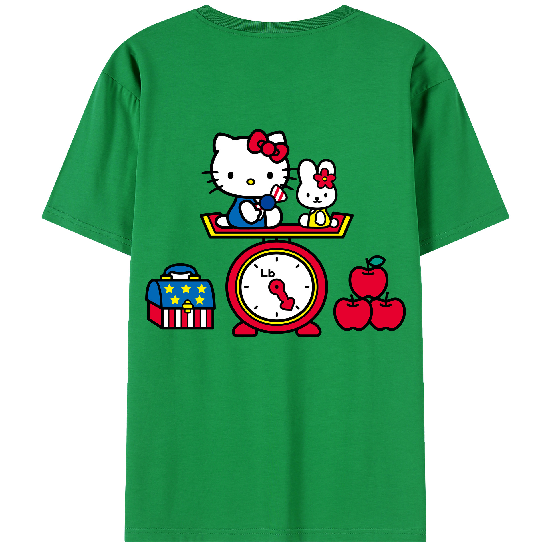 （画像用） Hello Kitty ハローキティ 綿100％半袖Tシャツ（背面プリント）