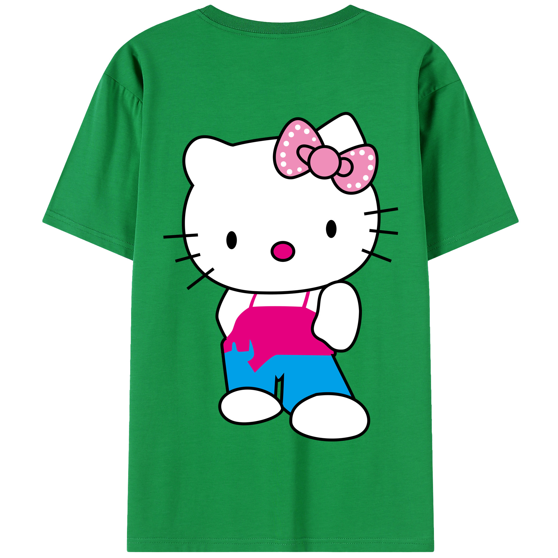 （画像用） Hello Kitty ハローキティ 綿100％半袖Tシャツ（背面プリント）