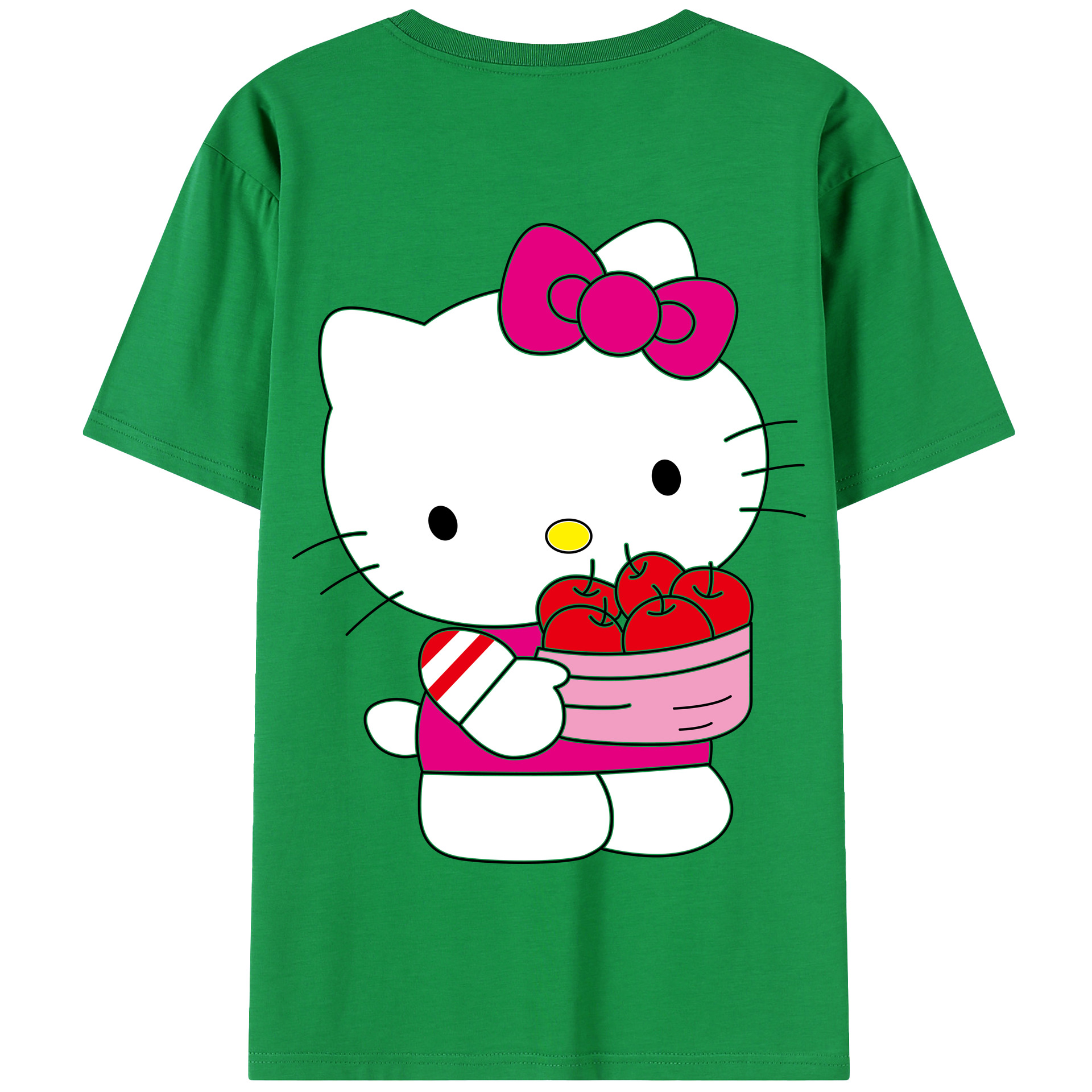 （画像用） Hello Kitty ハローキティ 綿100％半袖Tシャツ（背面プリント）