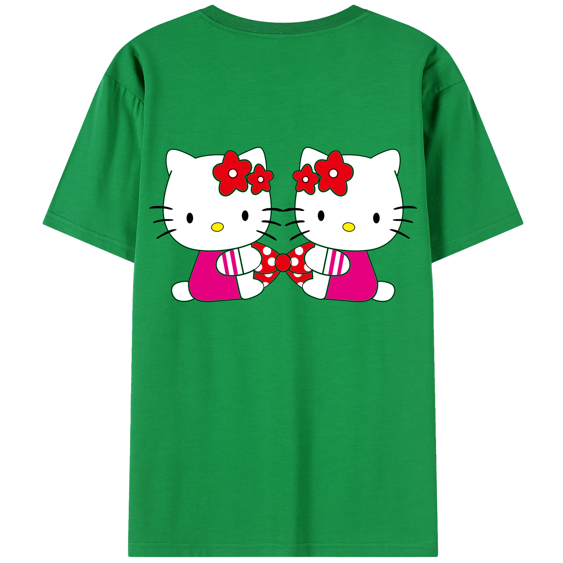 （画像用） Hello Kitty ハローキティ 綿100％半袖Tシャツ（背面プリント）