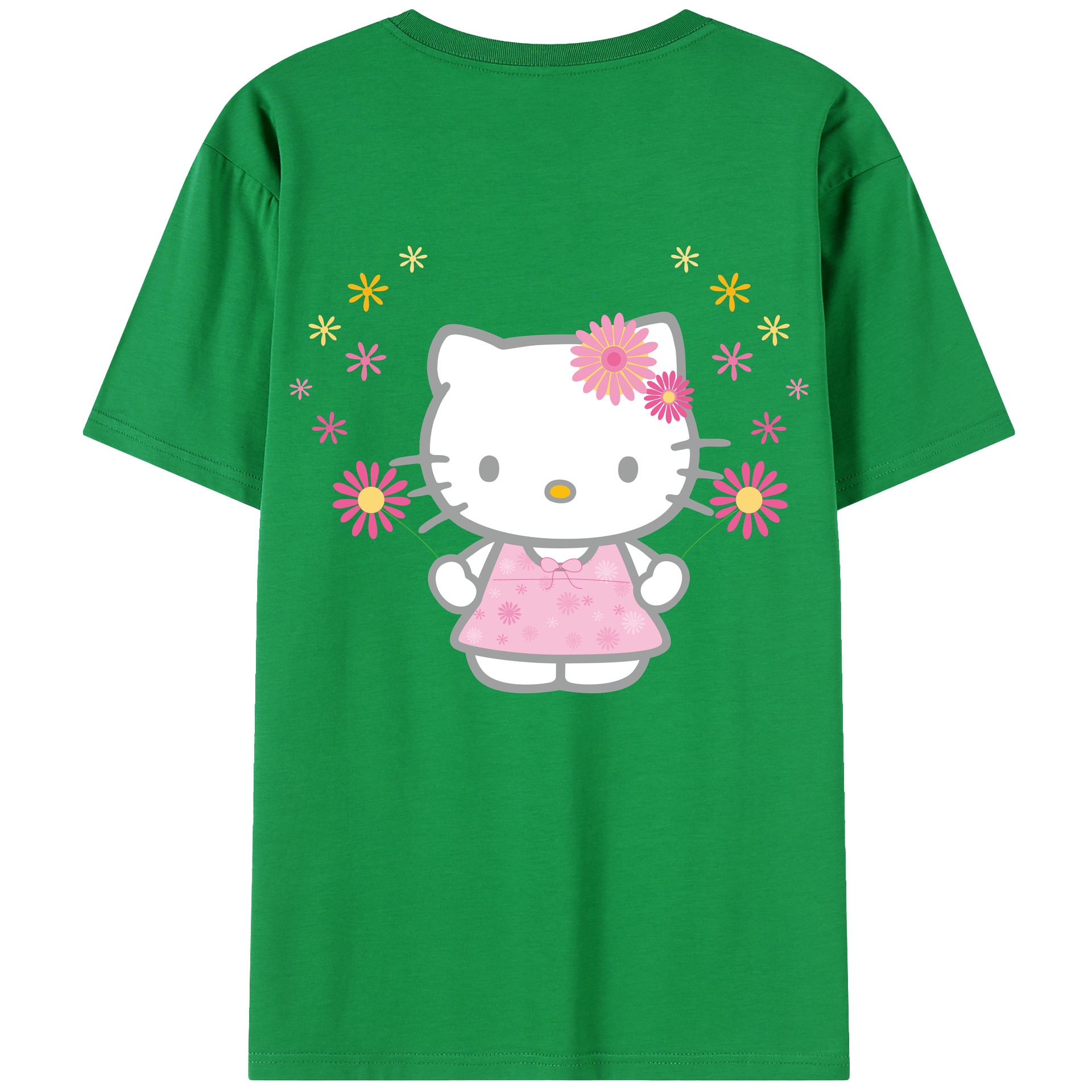 （画像用） Hello Kitty ハローキティ 綿100％半袖Tシャツ（背面プリント）