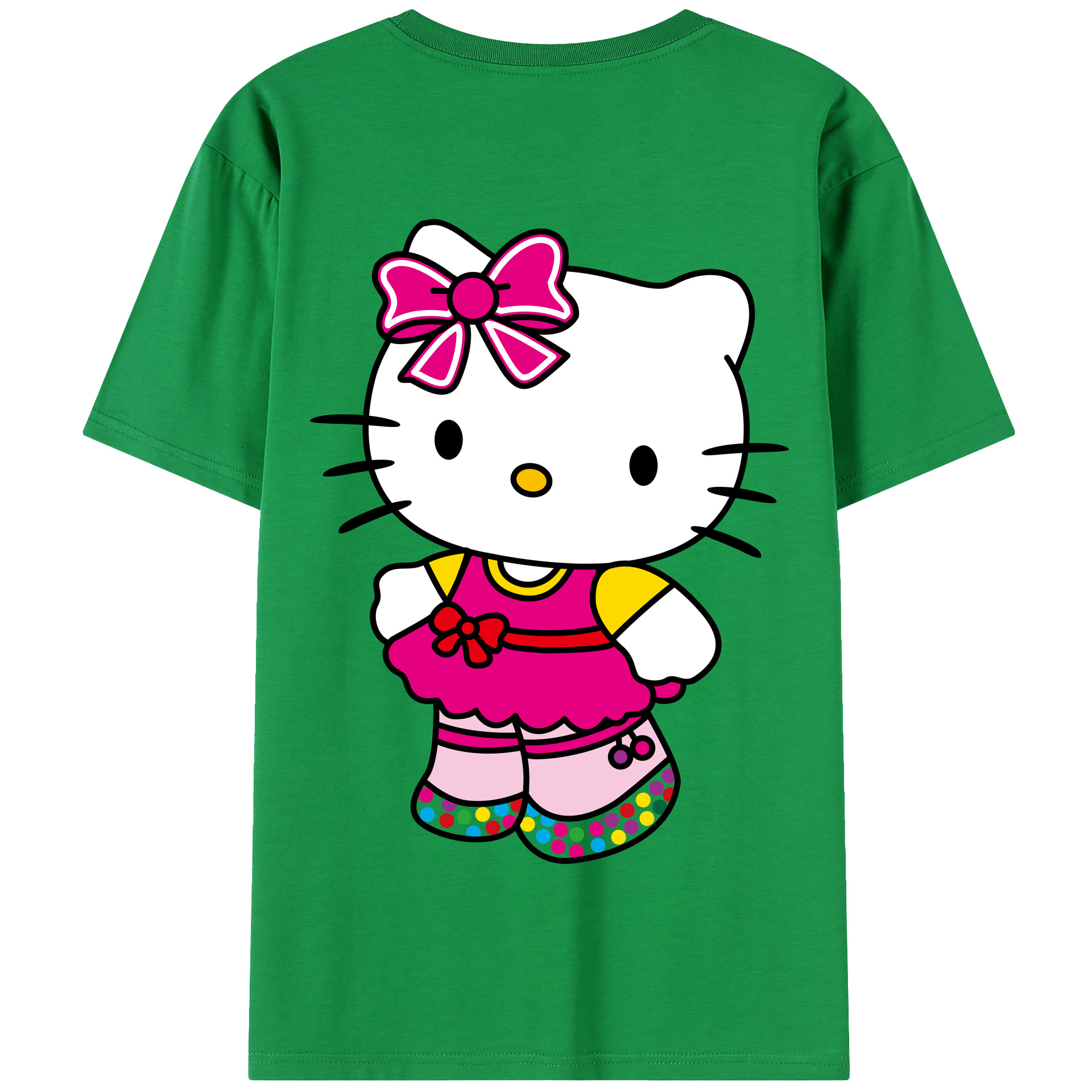 （画像用） Hello Kitty ハローキティ 綿100％半袖Tシャツ（背面プリント）