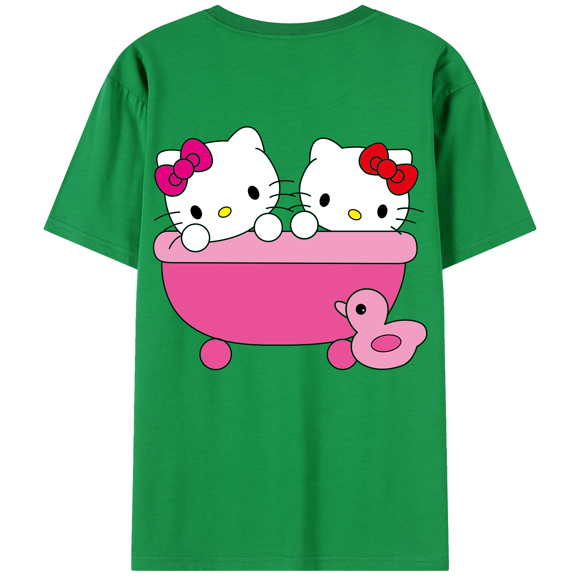（画像用） Hello Kitty ハローキティ 綿100％半袖Tシャツ（背面プリント）