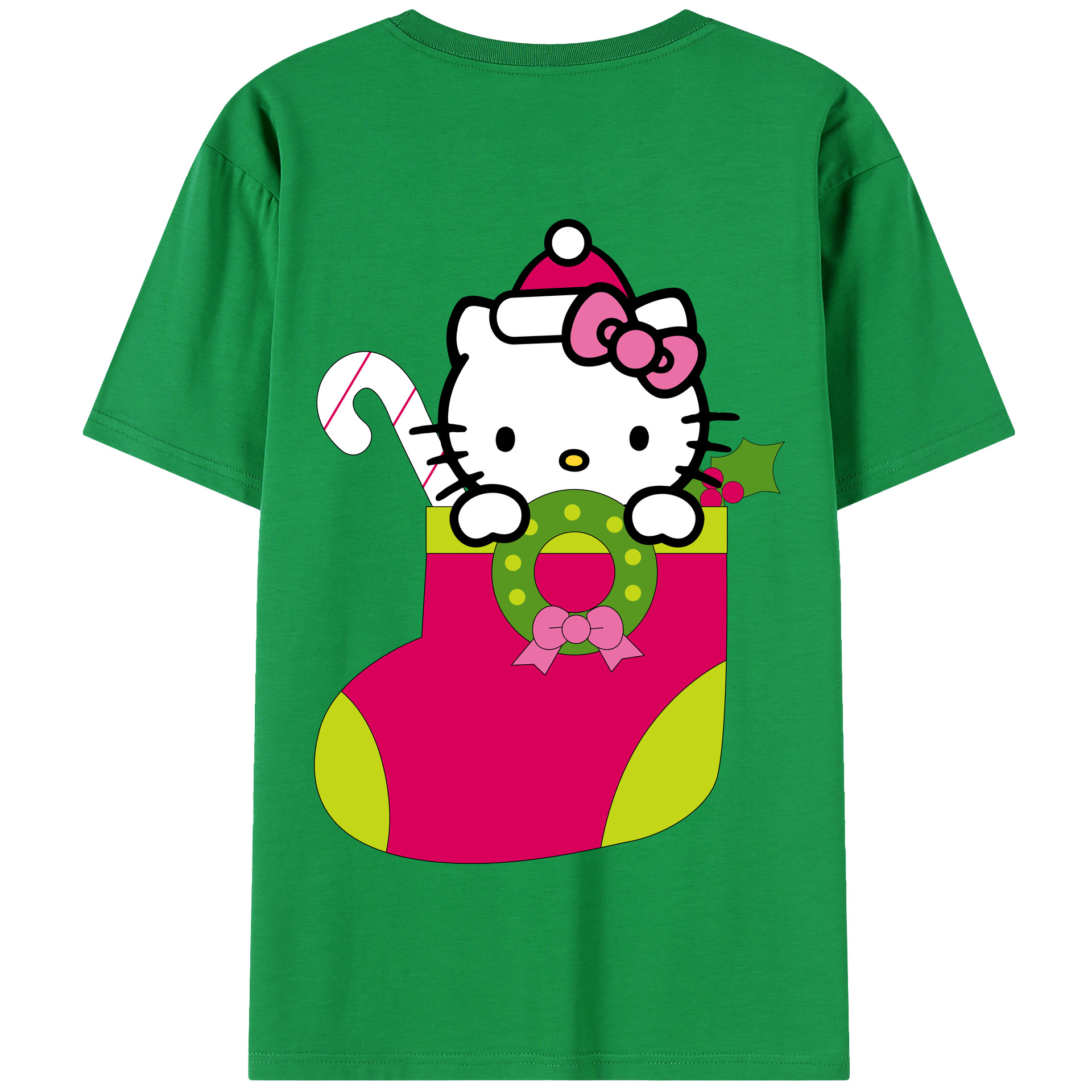 （画像用） Hello Kitty ハローキティ 綿100％半袖Tシャツ（背面プリント）