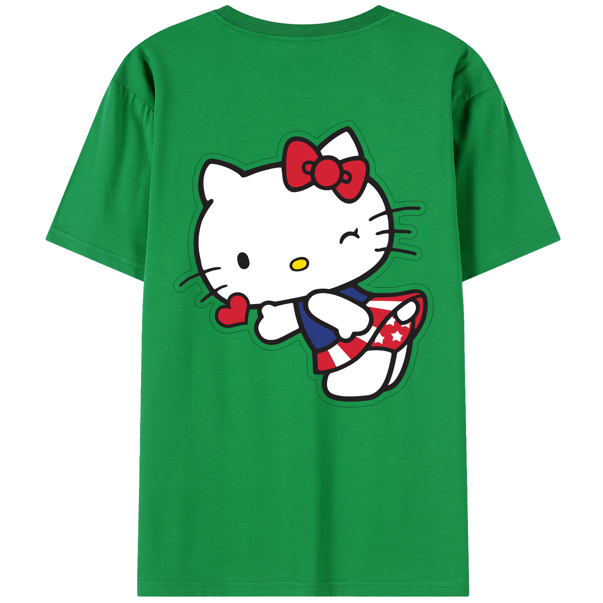 （画像用） Hello Kitty ハローキティ 綿100％半袖Tシャツ（背面プリント）