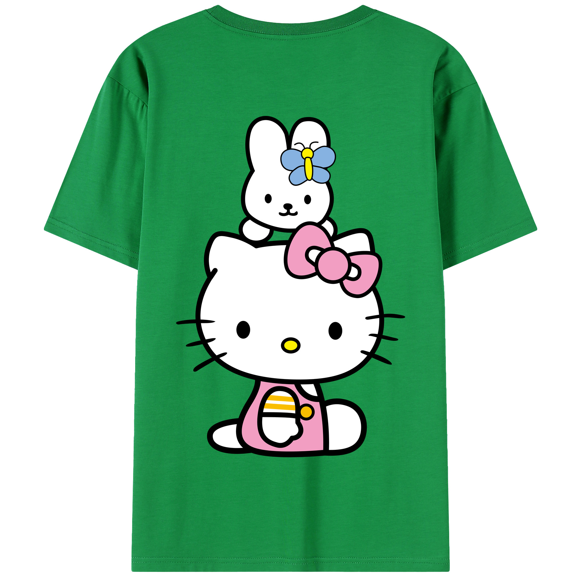 （画像用） Hello Kitty ハローキティ 綿100％半袖Tシャツ（背面プリント）