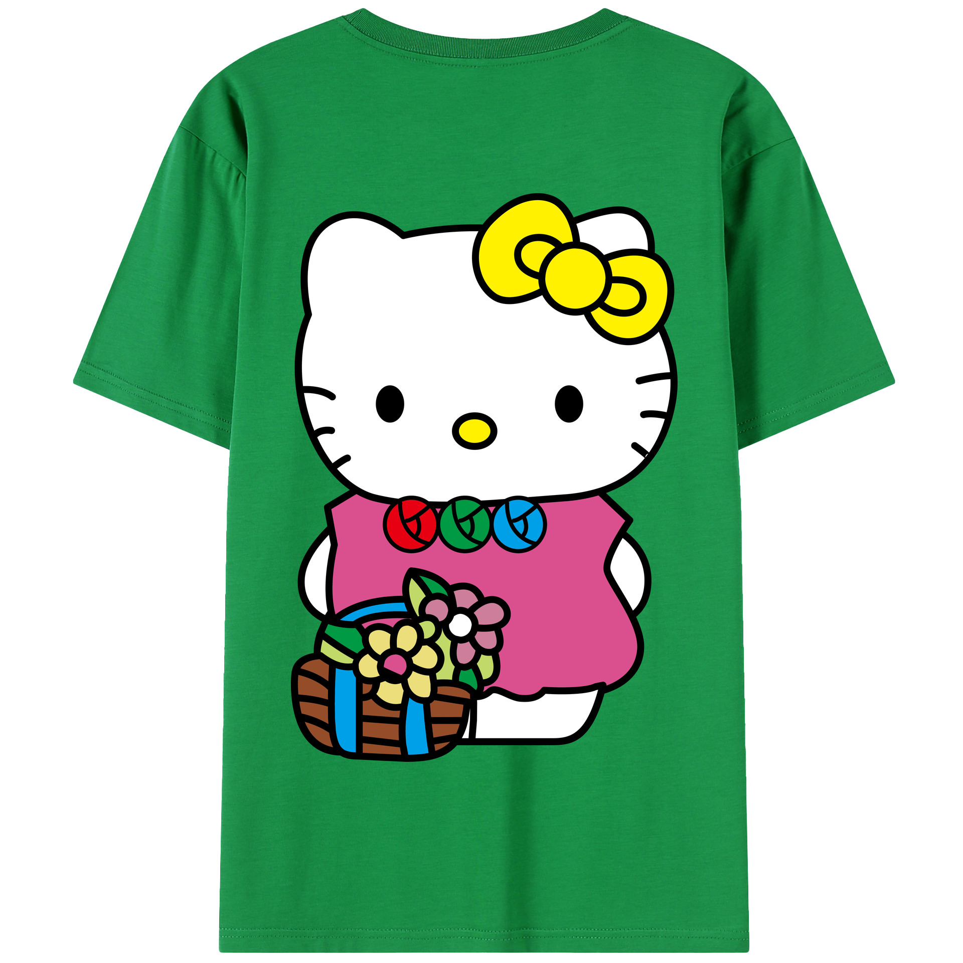 （画像用） Hello Kitty ハローキティ 綿100％半袖Tシャツ（背面プリント）