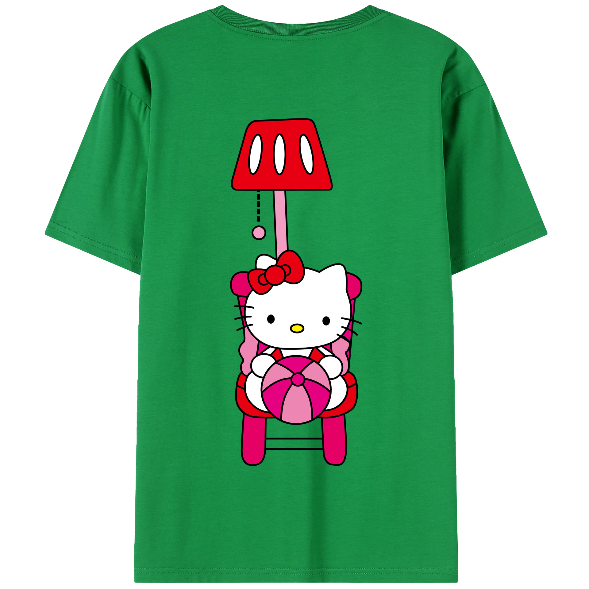 （画像用） Hello Kitty ハローキティ 綿100％半袖Tシャツ（背面プリント）