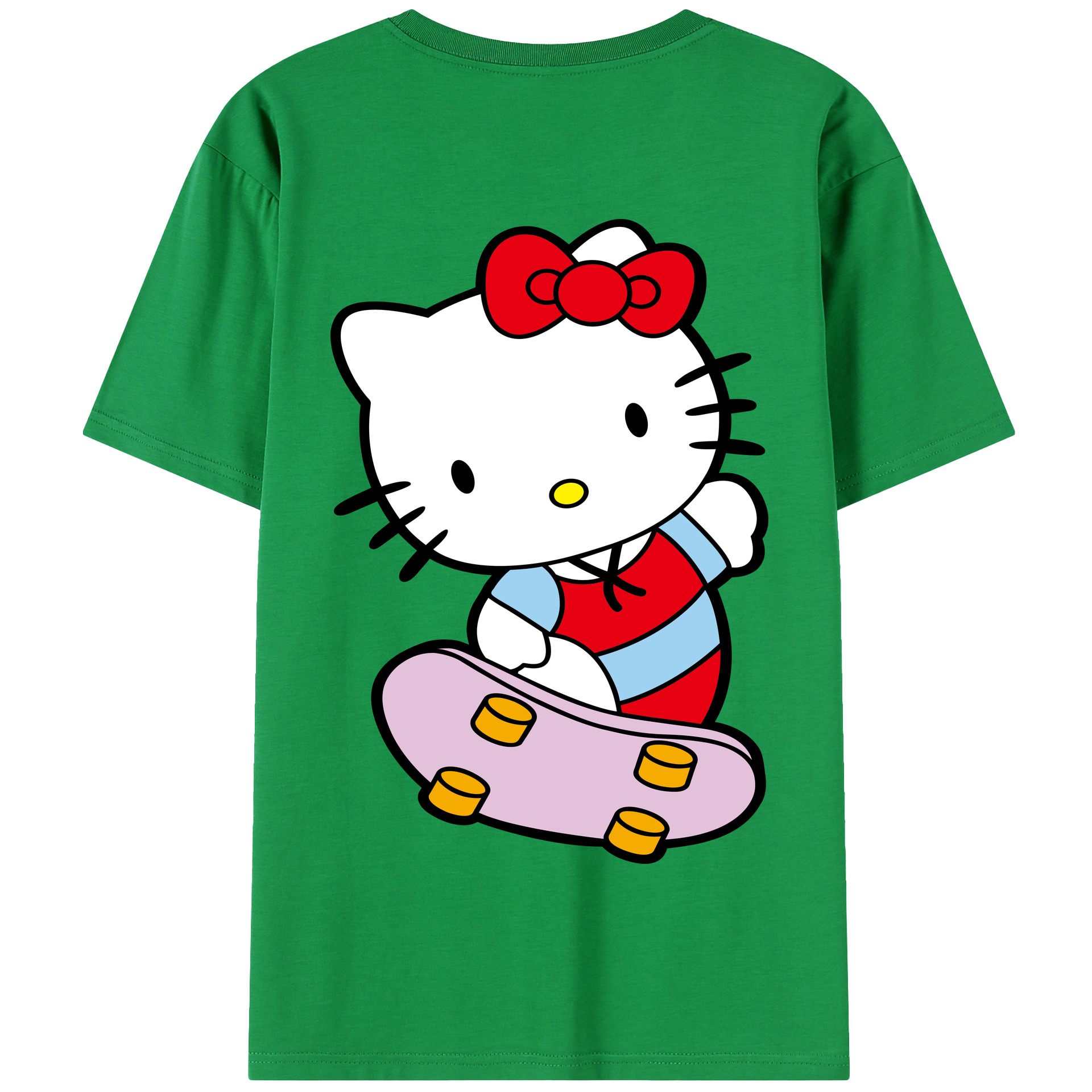 （画像用） Hello Kitty ハローキティ 綿100％半袖Tシャツ（背面プリント）