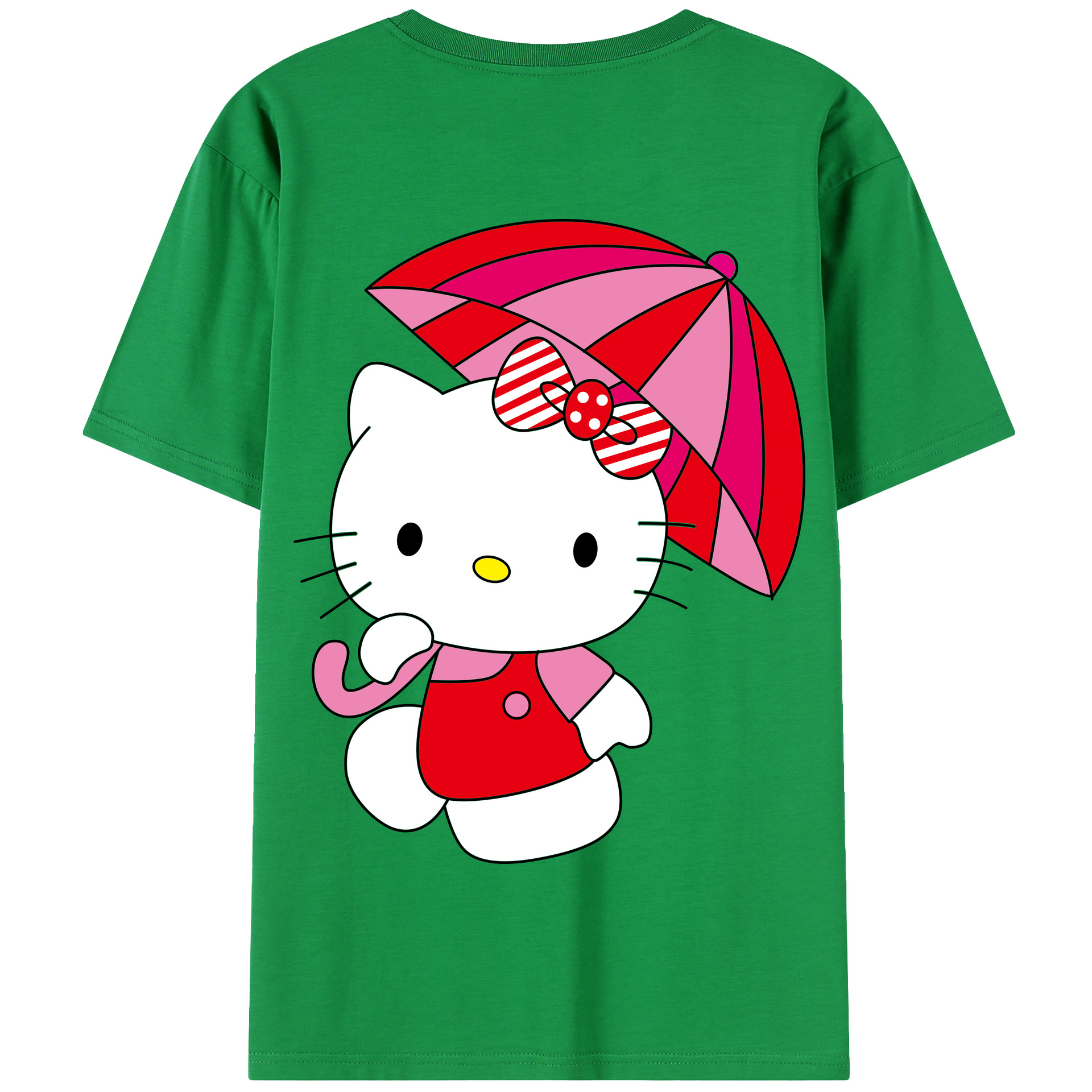 （画像用） Hello Kitty ハローキティ 綿100％半袖Tシャツ（背面プリント）