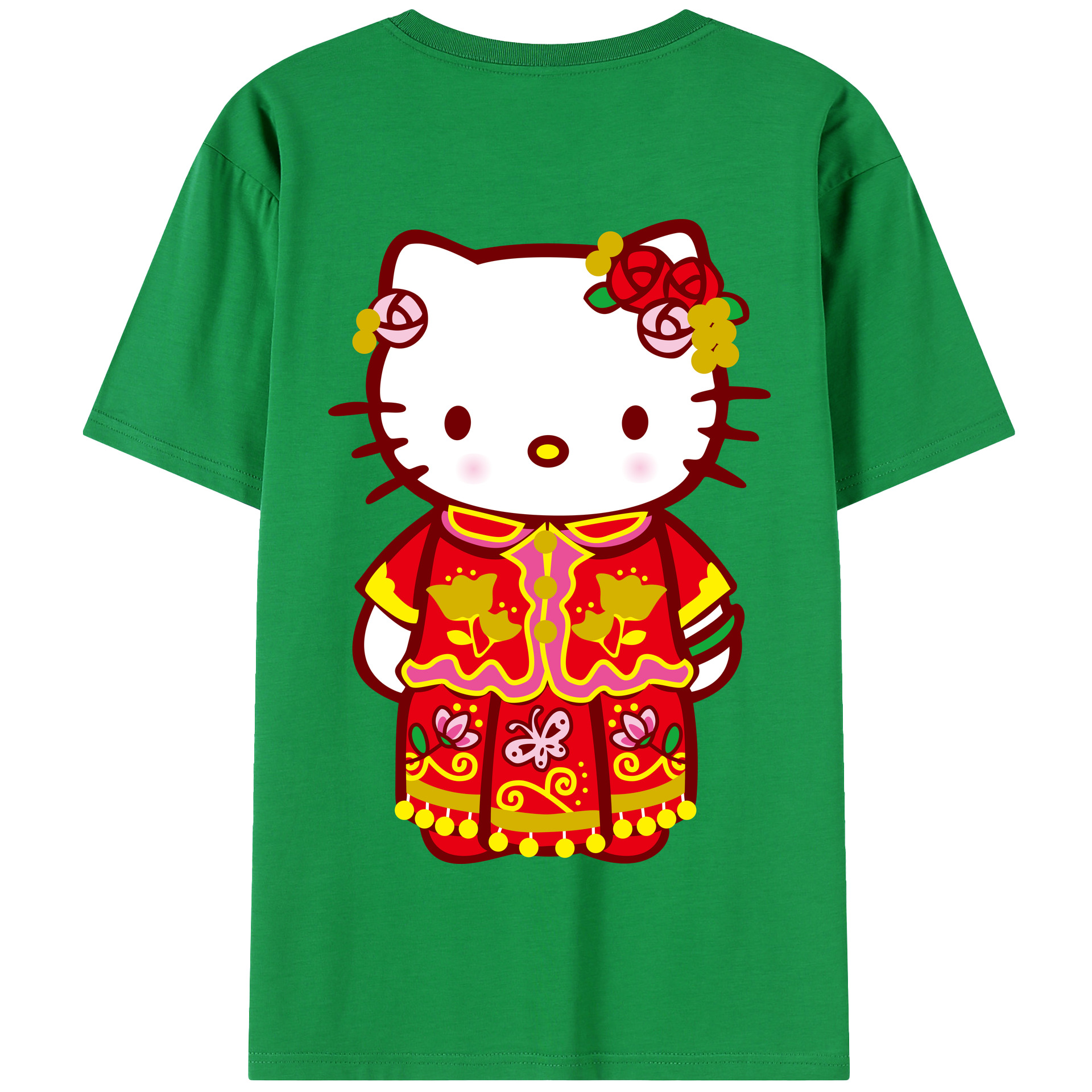 （画像用） Hello Kitty ハローキティ 綿100％半袖Tシャツ（背面プリント）