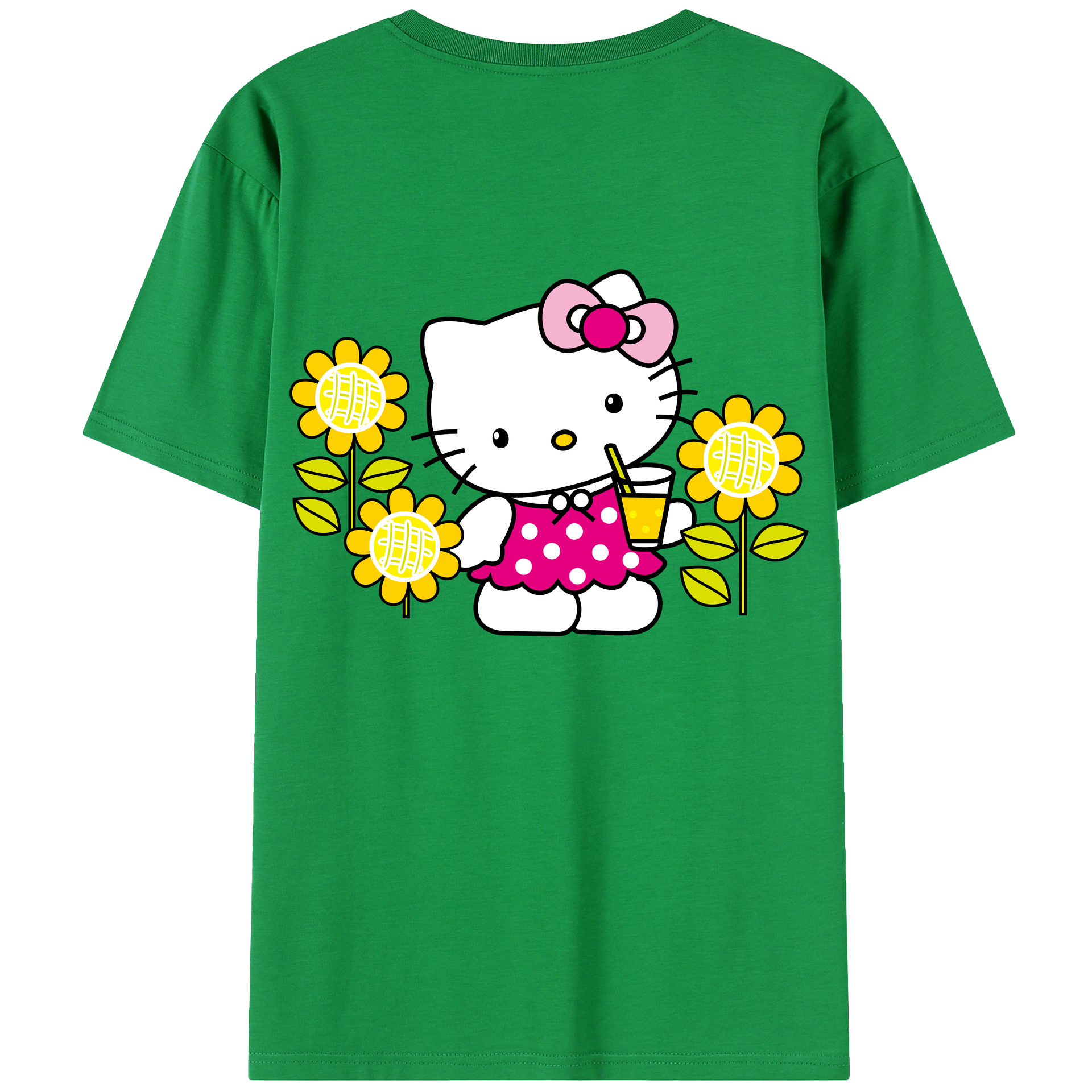 （画像用） Hello Kitty ハローキティ 綿100％半袖Tシャツ（背面プリント）