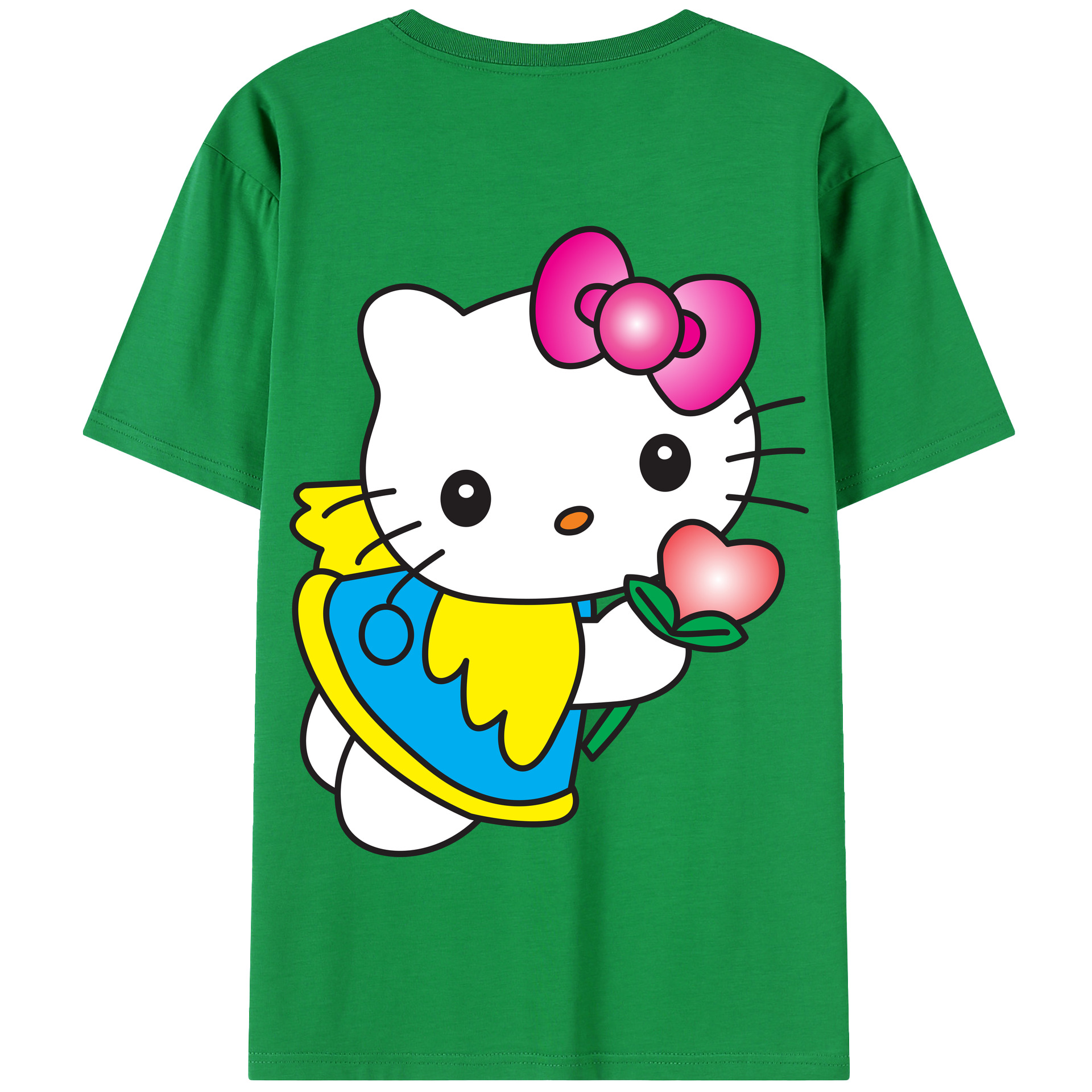 （画像用） Hello Kitty ハローキティ 綿100％半袖Tシャツ（背面プリント）