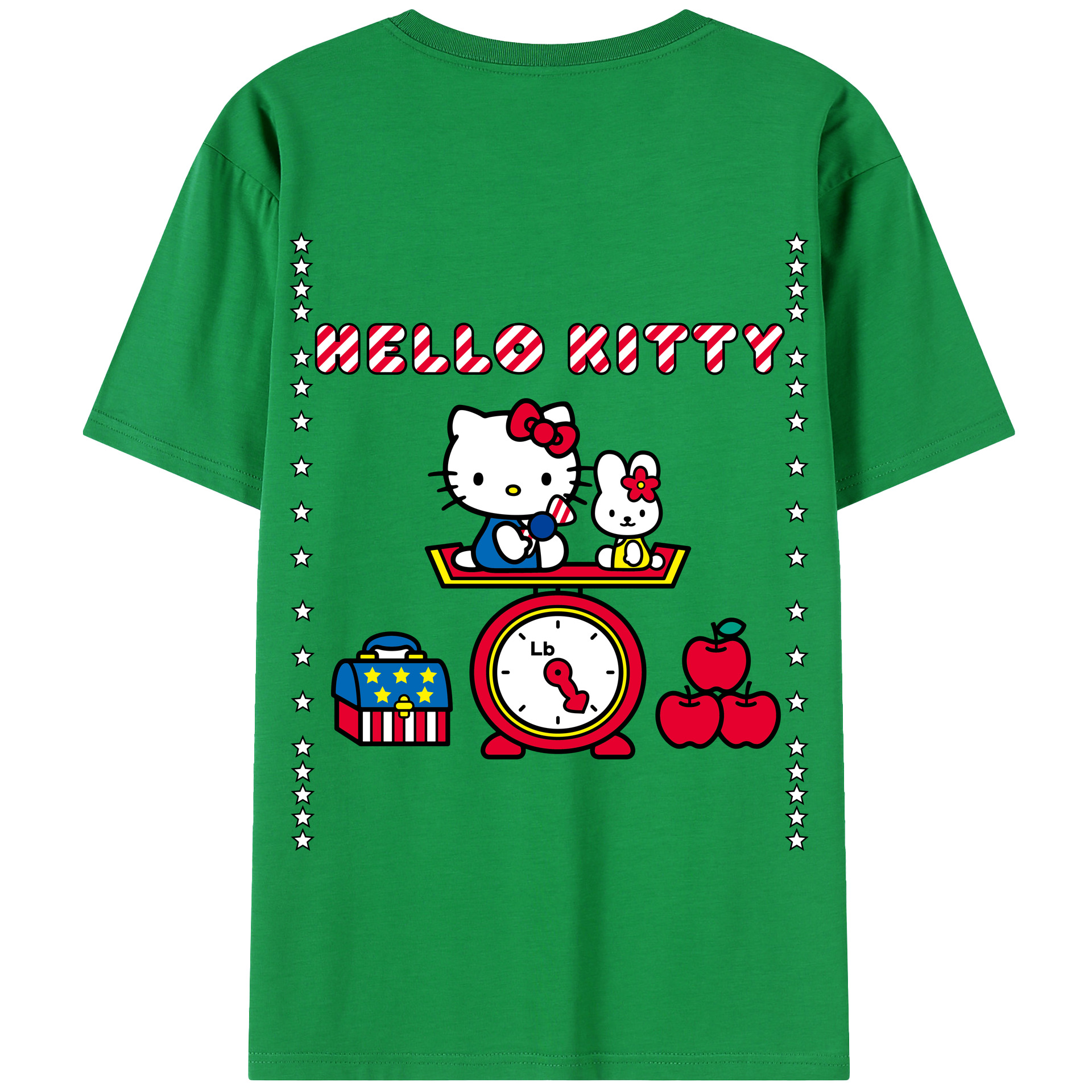 （画像用） Hello Kitty ハローキティ 綿100％半袖Tシャツ（背面プリント）