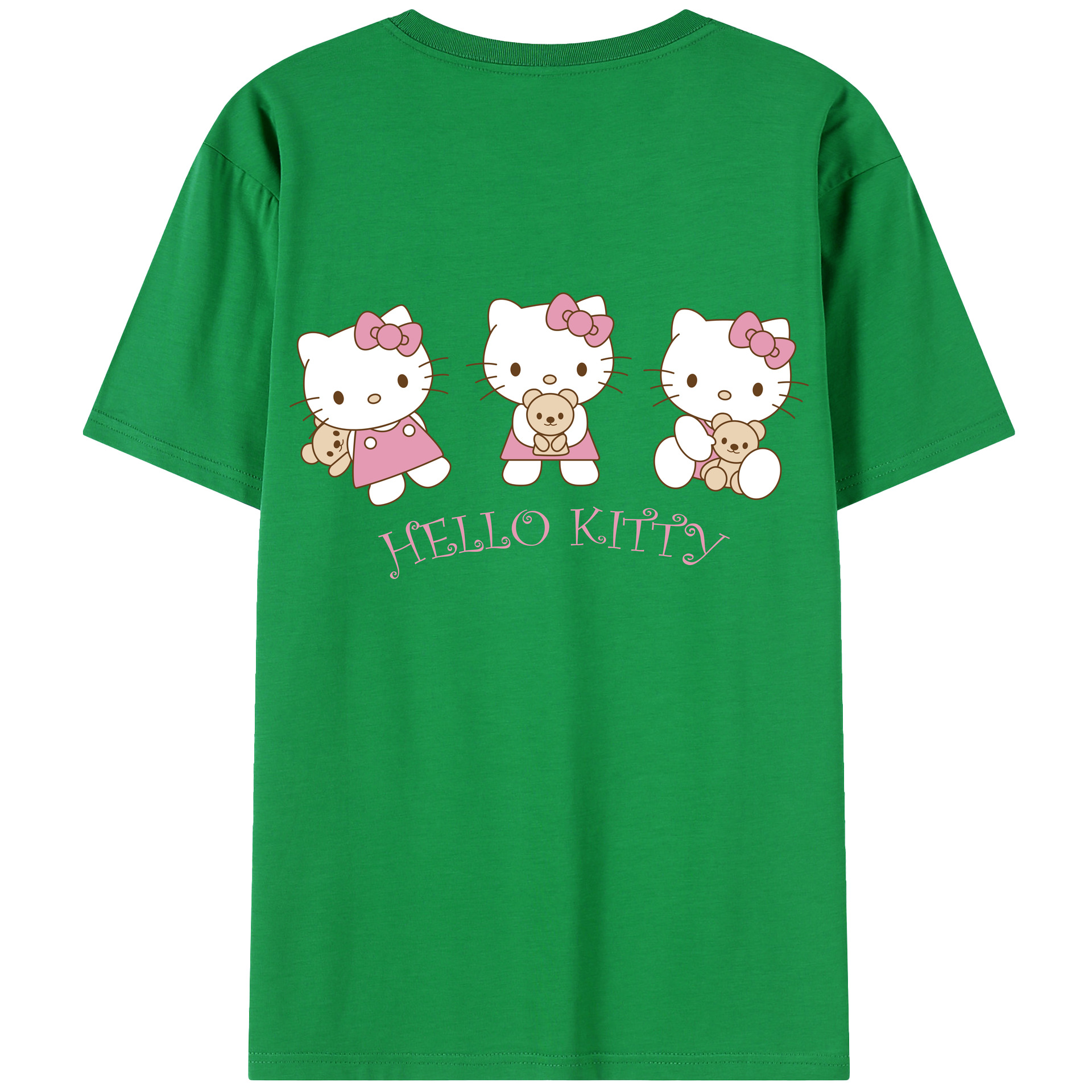 （画像用） Hello Kitty ハローキティ 綿100％半袖Tシャツ（背面プリント）