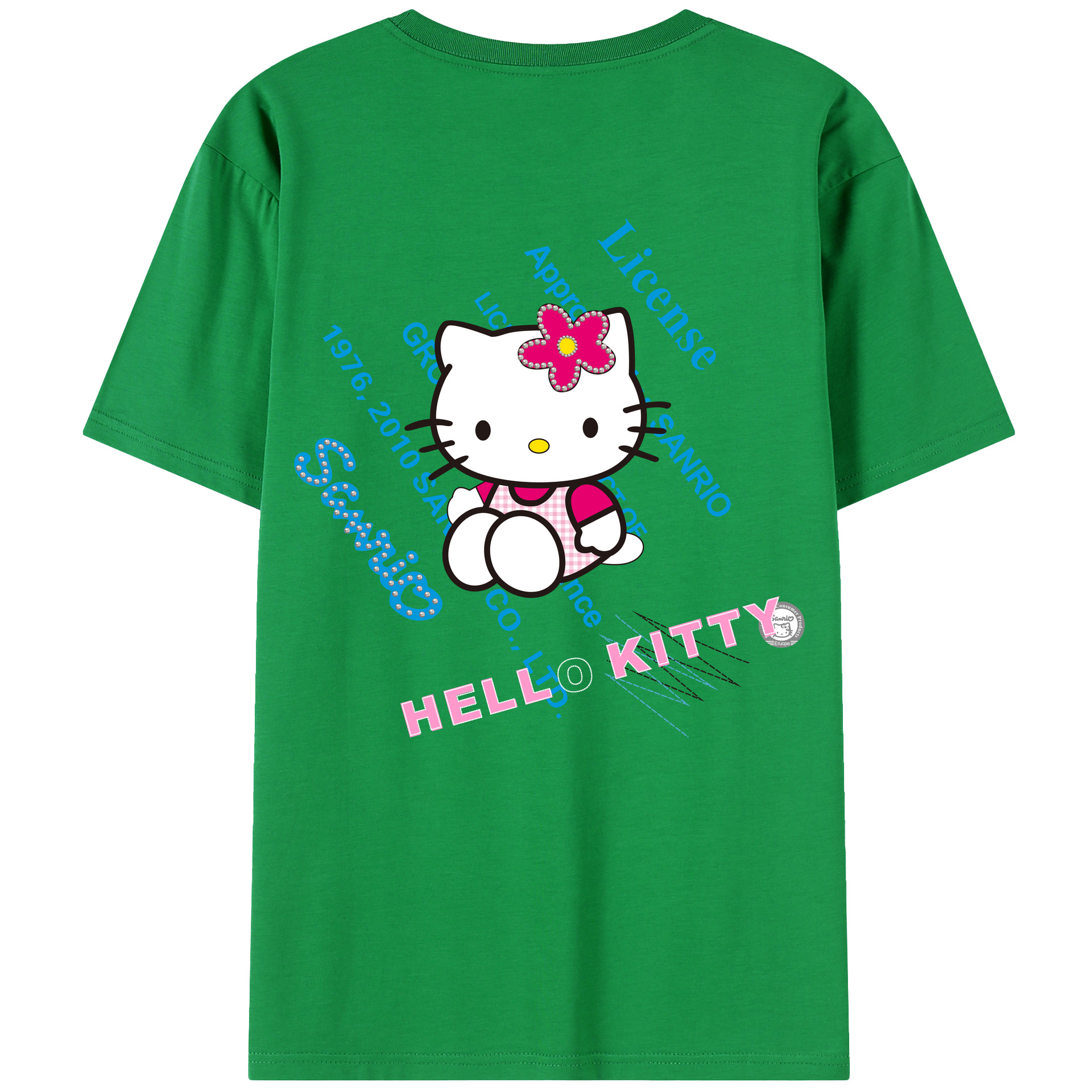 （画像用） Hello Kitty ハローキティ 綿100％半袖Tシャツ（背面プリント）