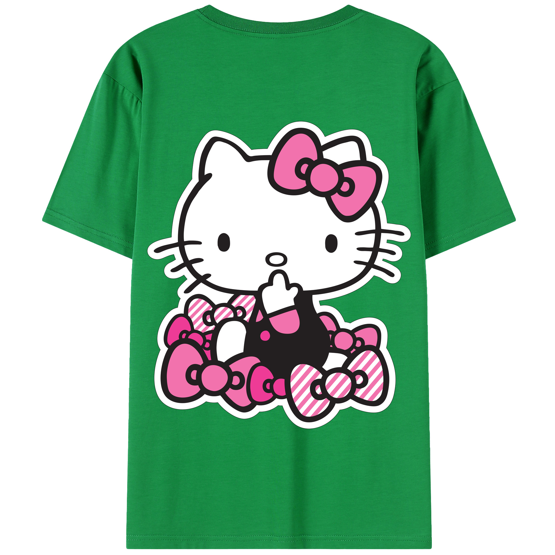 （画像用） Hello Kitty ハローキティ 綿100％半袖Tシャツ（背面プリント）