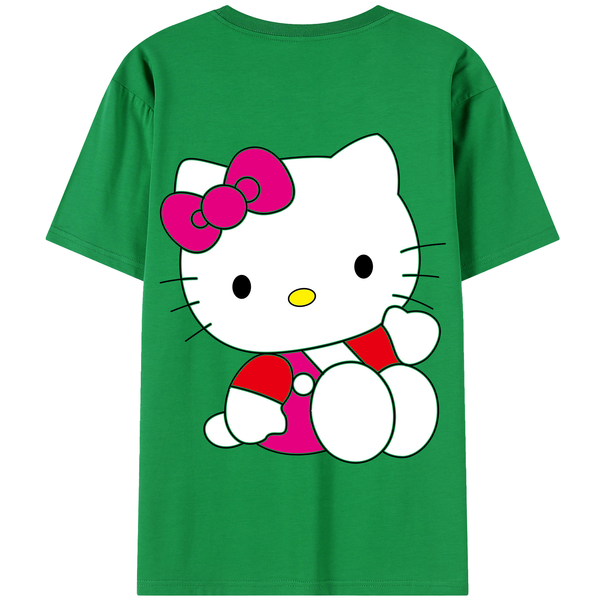 （画像用） Hello Kitty ハローキティ 綿100％半袖Tシャツ（背面プリント）