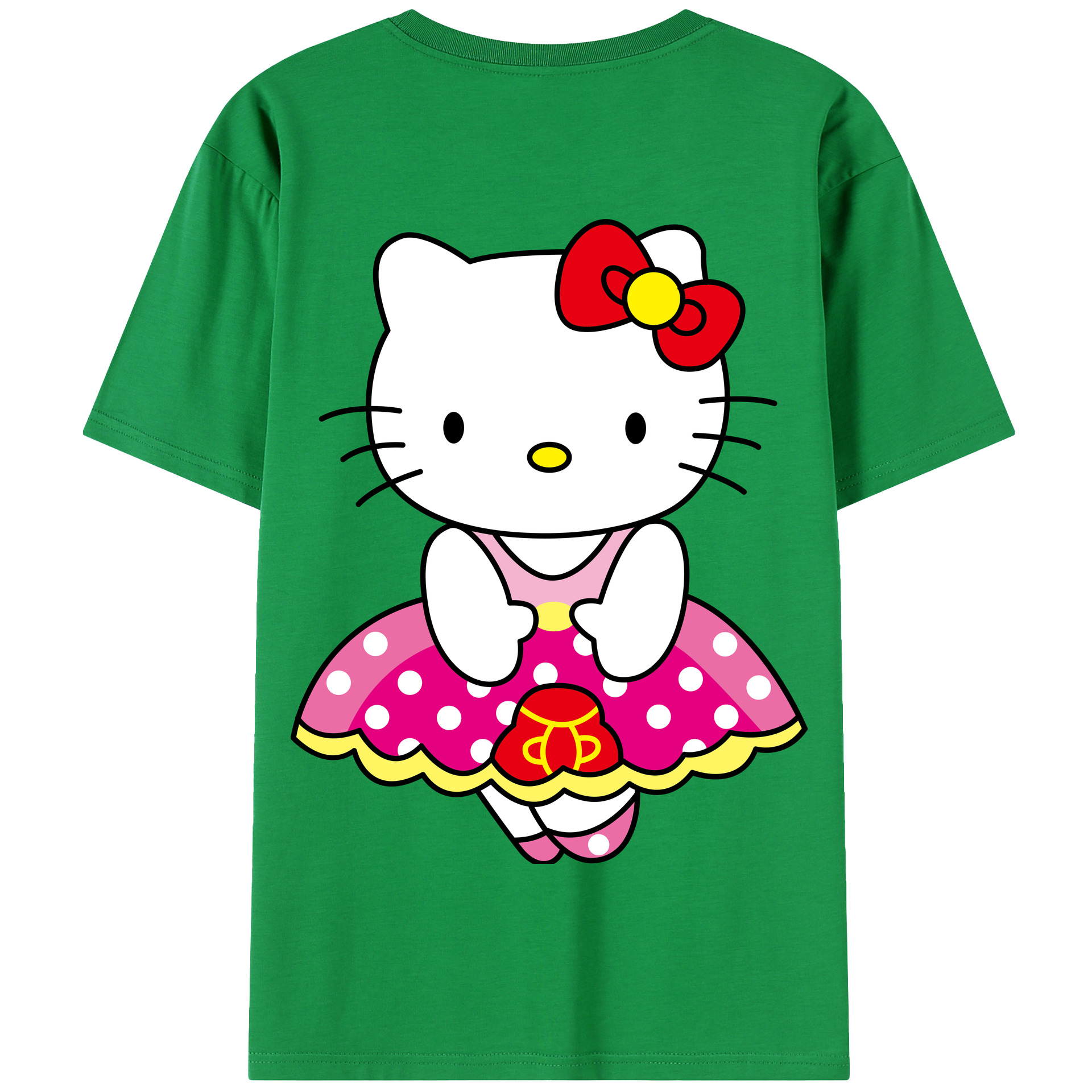 （画像用） Hello Kitty ハローキティ 綿100％半袖Tシャツ（背面プリント）