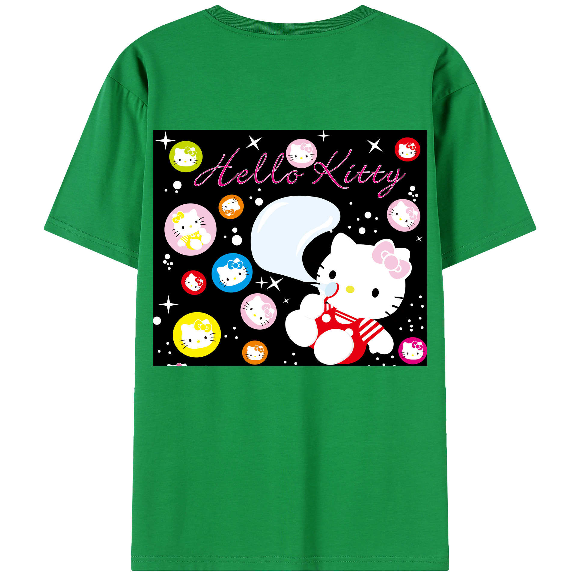 （画像用） Hello Kitty ハローキティ 綿100％半袖Tシャツ（背面プリント）