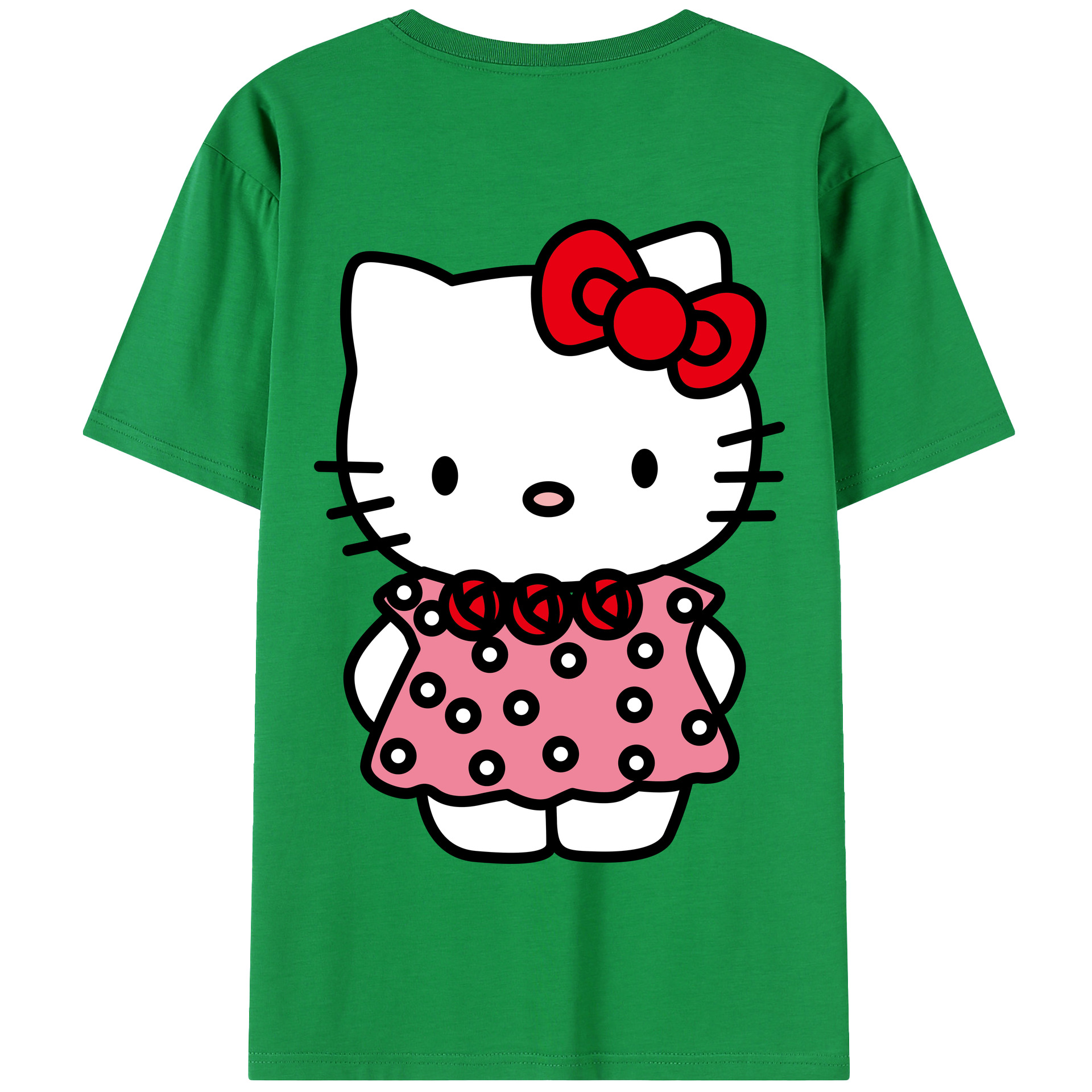 （画像用） Hello Kitty ハローキティ 綿100％半袖Tシャツ（背面プリント）