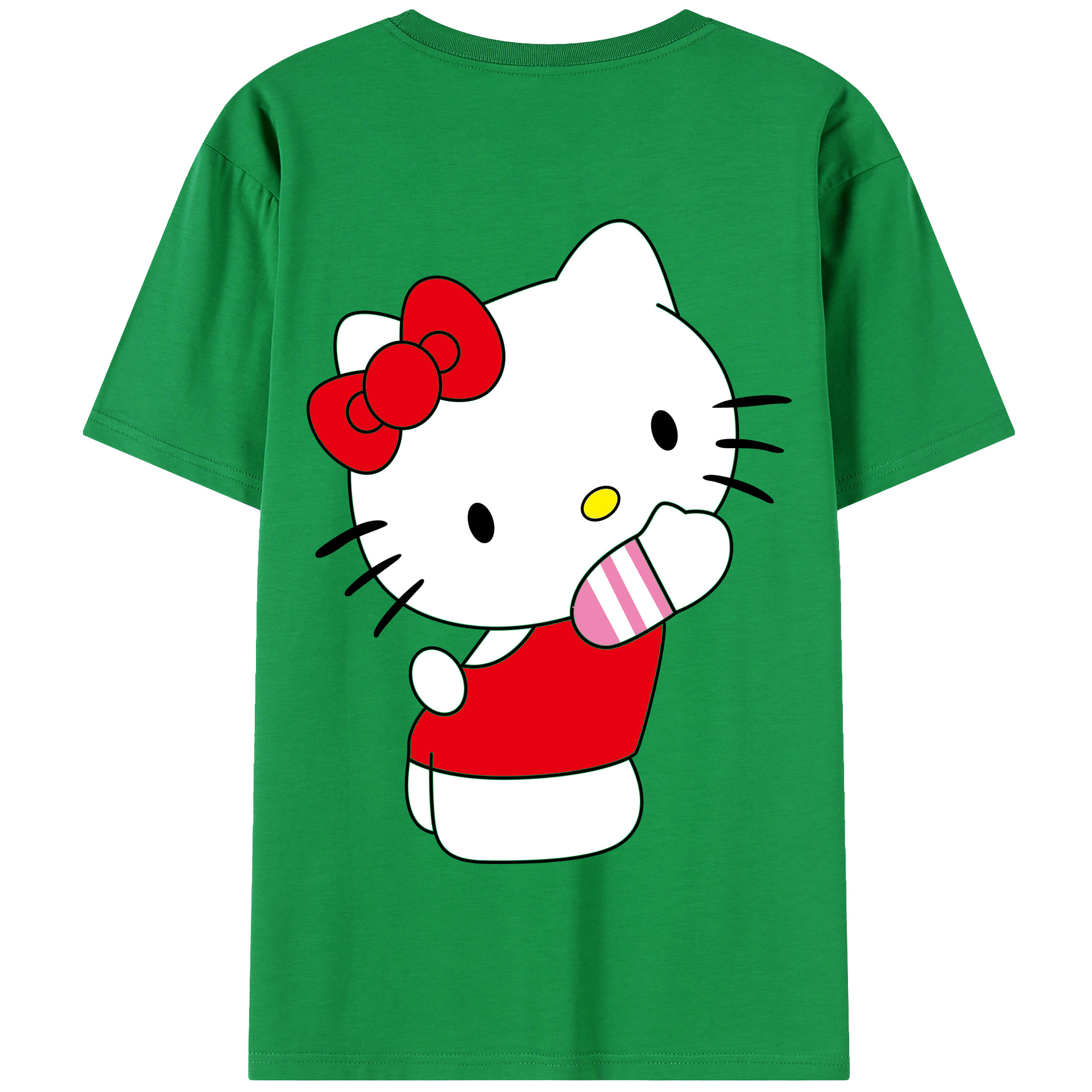 （画像用） Hello Kitty ハローキティ 綿100％半袖Tシャツ（背面プリント）